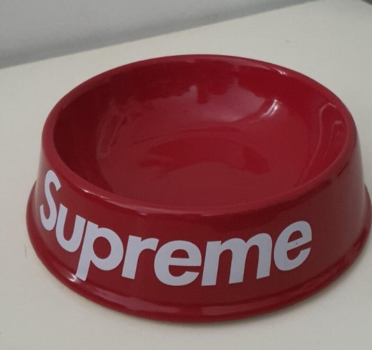 SS11 Supreme dog bowl red ceramic accessory vintage from 2011 big logo Very Rare