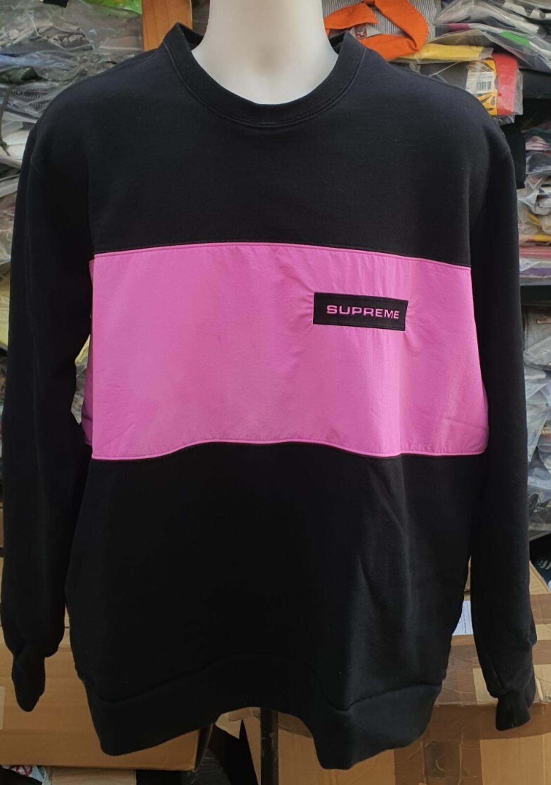 FW17 Supreme Polo Crewneck size XL black / pink sweatshirt Jumper