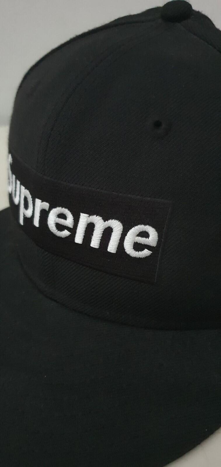 FW16 Supreme RIP New Era 59Fifty Box Logo black hat size 7 1/8