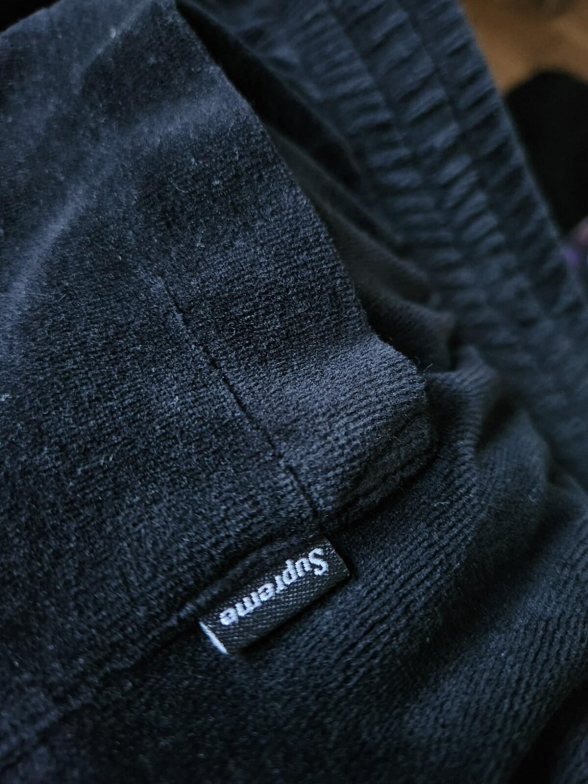 FW17 Supreme Velour Warm Up Pant black size S small pants trousers