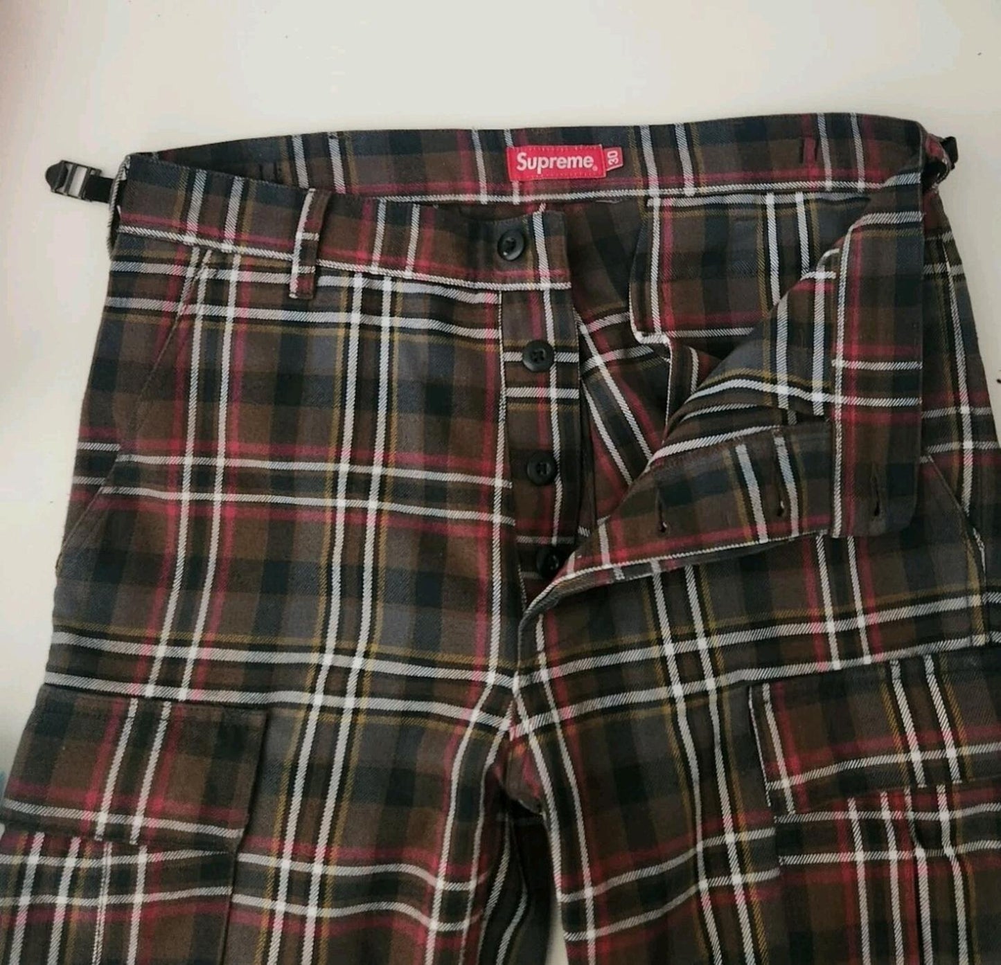 SS17 Supreme Cargo Pant Plaid Size 30 W30 L30