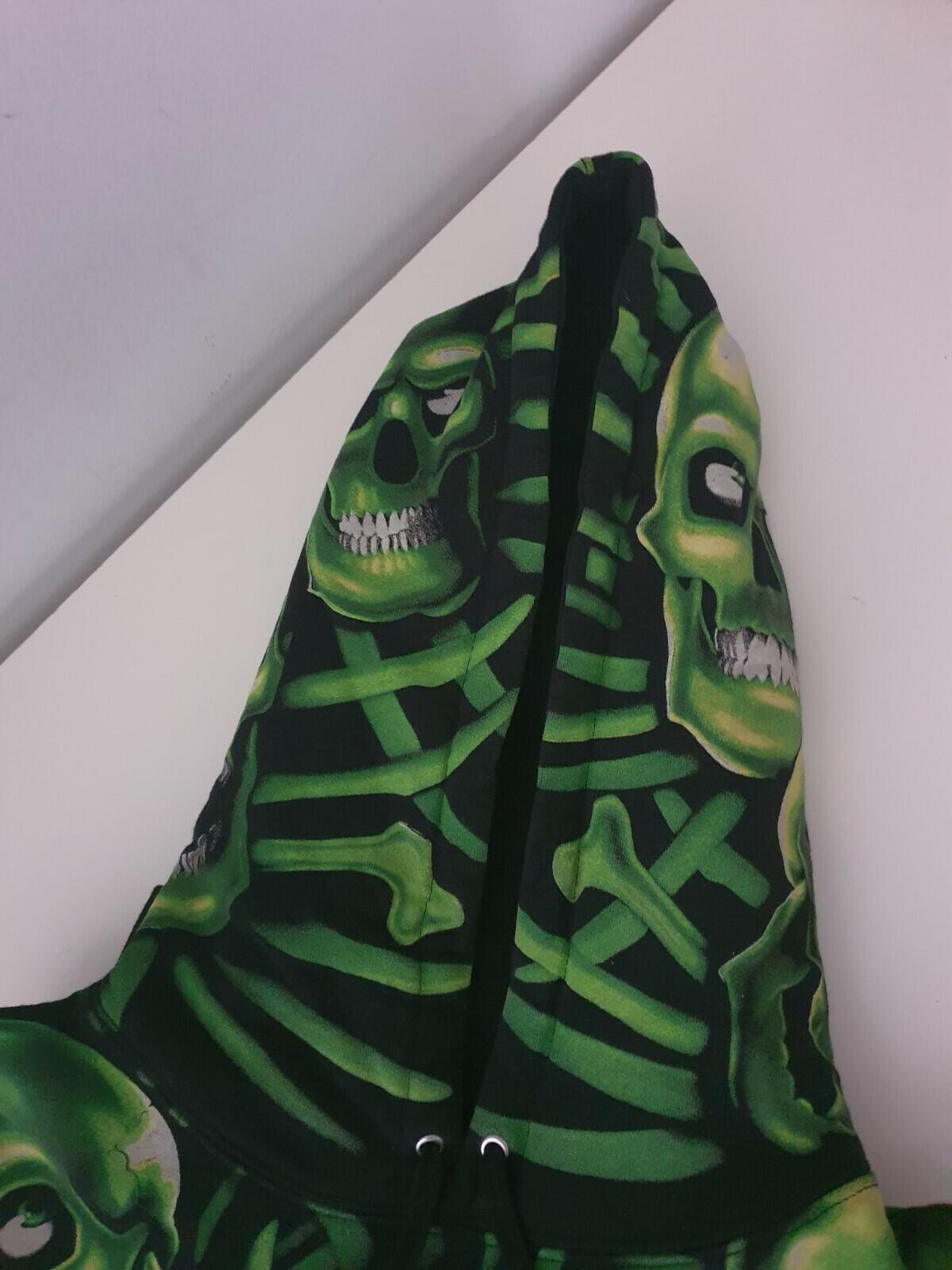 SS18 Supreme Skull Pile hooded sweatshirt L large glow in the dark hoodie green