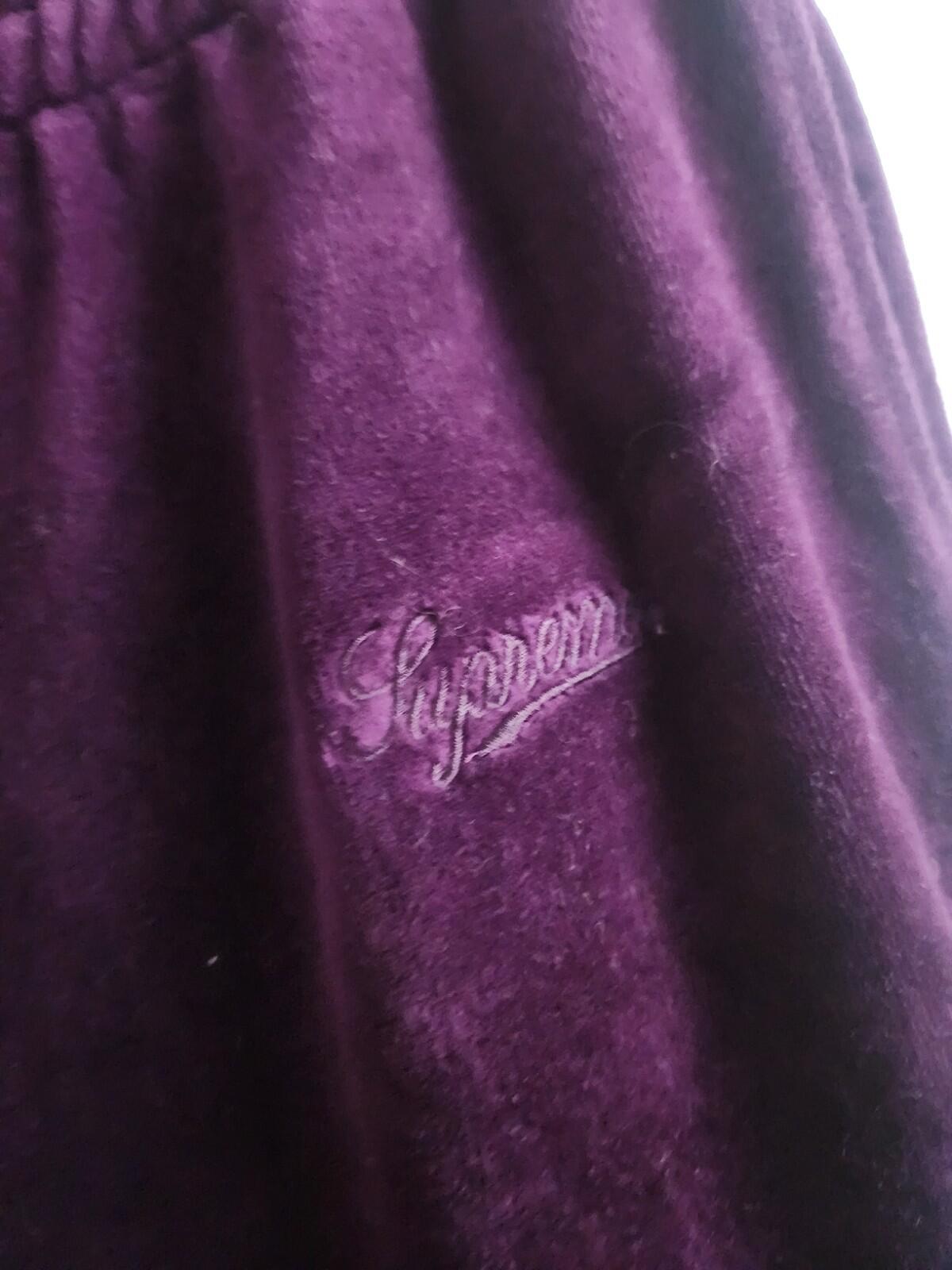 FW17 Supreme Velour Warm Up Pant Deep Purple Size M