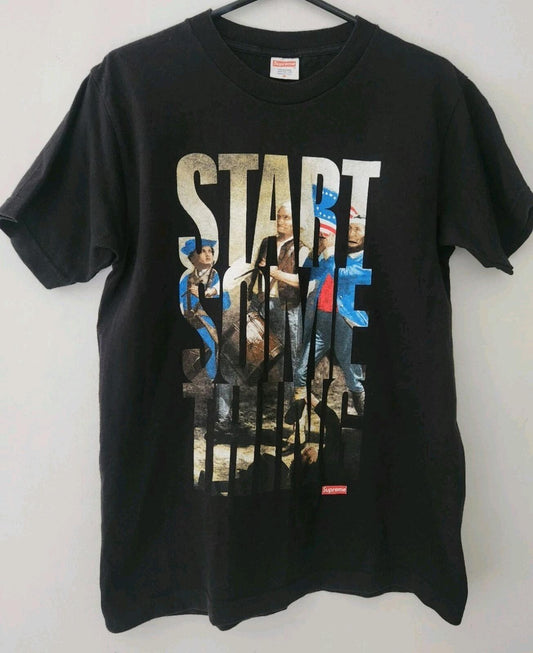 SS08 Supreme Start something camiseta negra Talla M