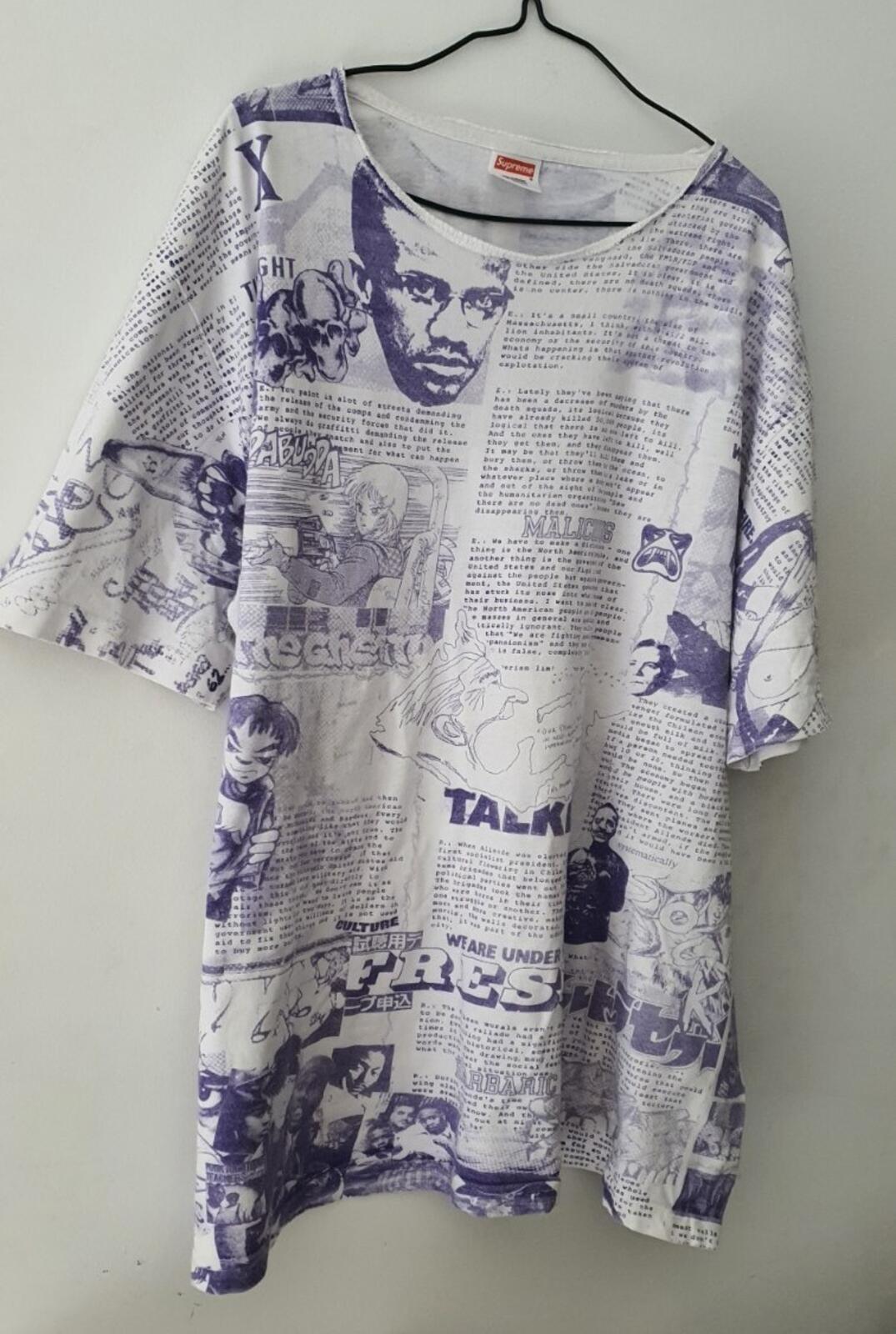 SS07 Supreme Malcolm X Ultraman Anime Manga Tee White Size XL