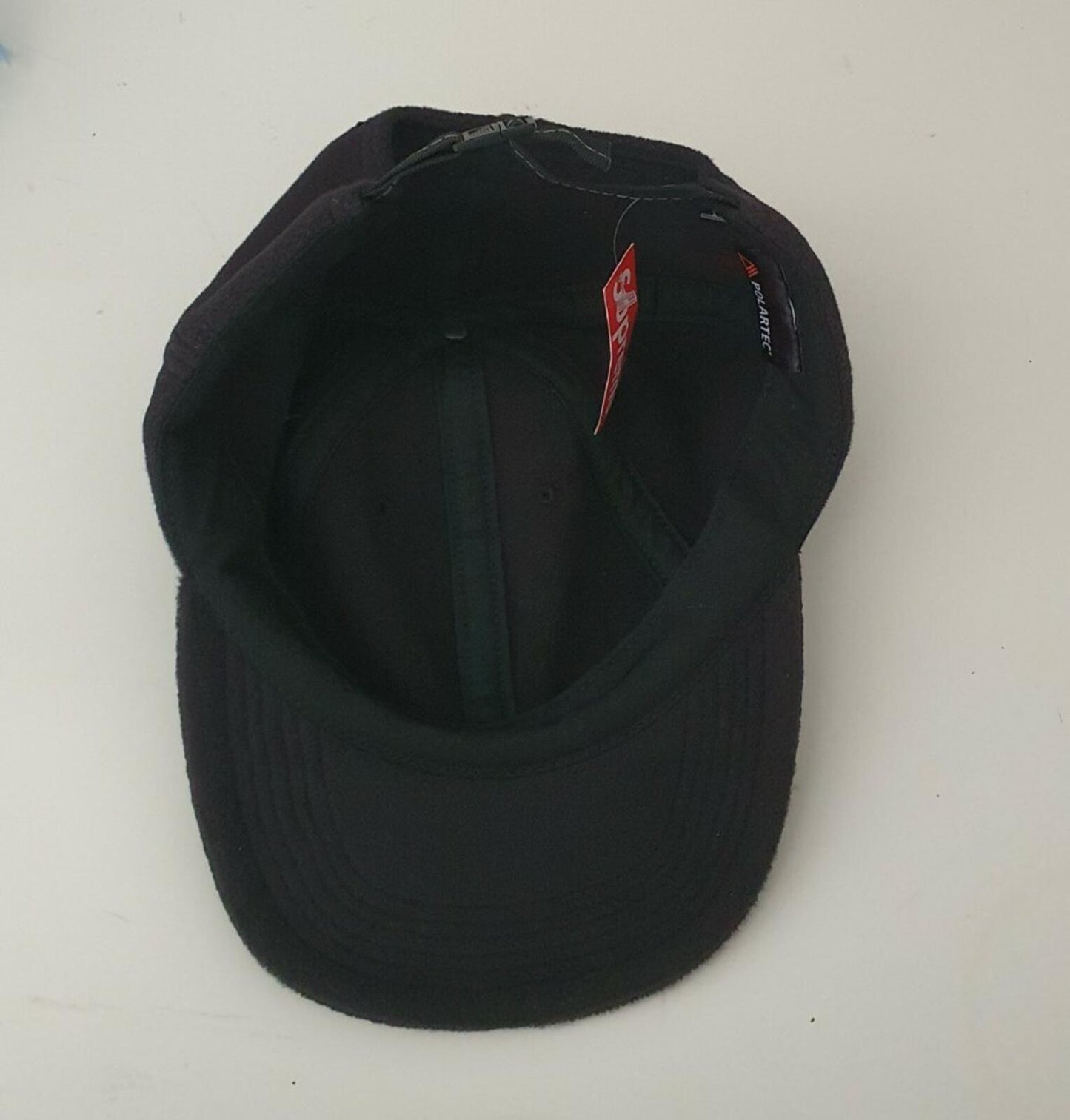 FW16 Supreme Polartec Fleece 6-panel black hat cap Reflective patch New with tag