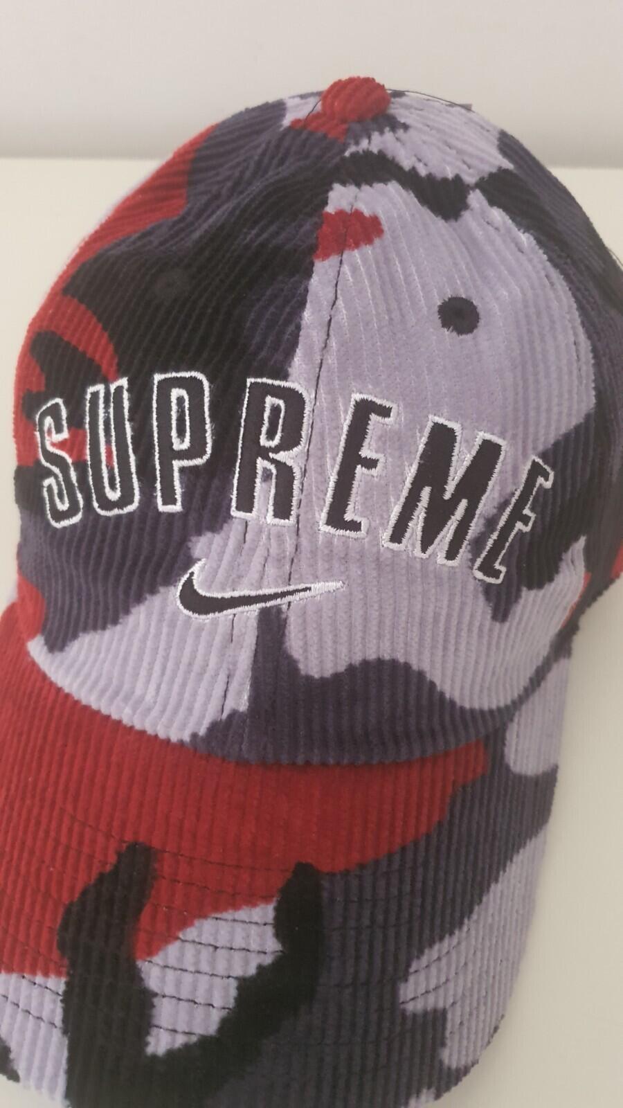 SS22 Supreme x Nike Arc Corduroy 6-panel Cap Red Camo