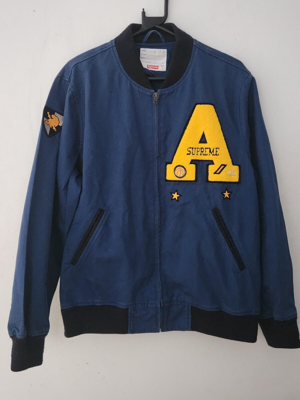 SS13 Supreme Cadet varsity jacket blue L large vintage 2013 Vintage Rare