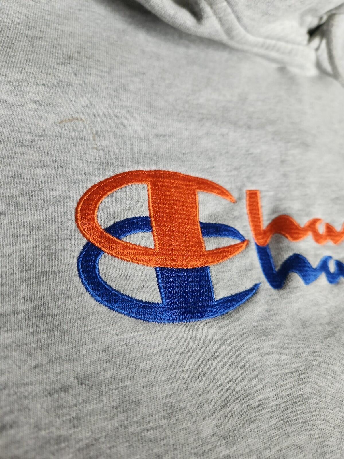 FW15 Supreme x Champion hooded sweatshirt size M Medium hoodie heather grey Rare