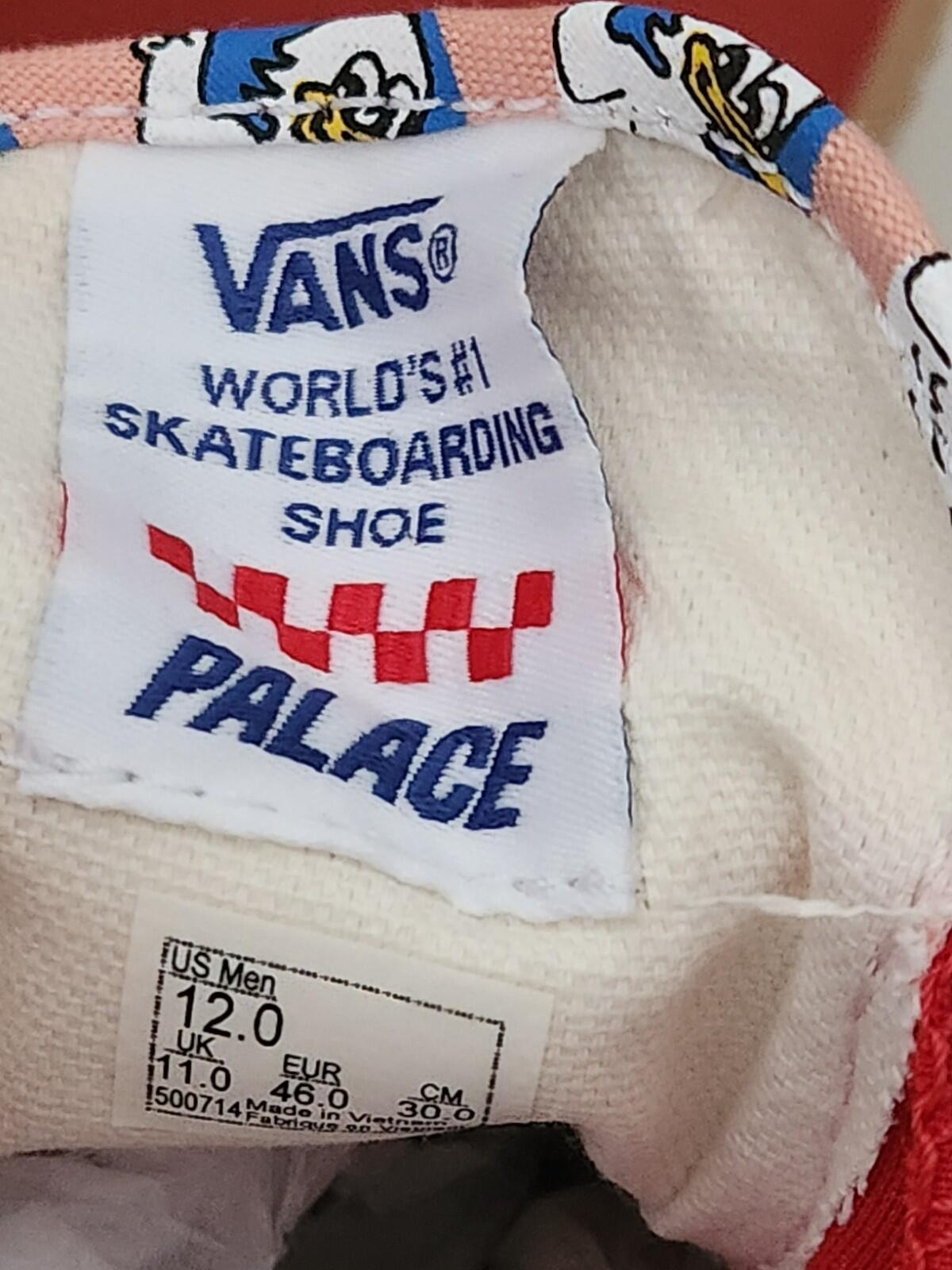 SS21 Palace Jeremy The Duck Vans Authentic Salmon Size US 12 UK 11 EUR 46