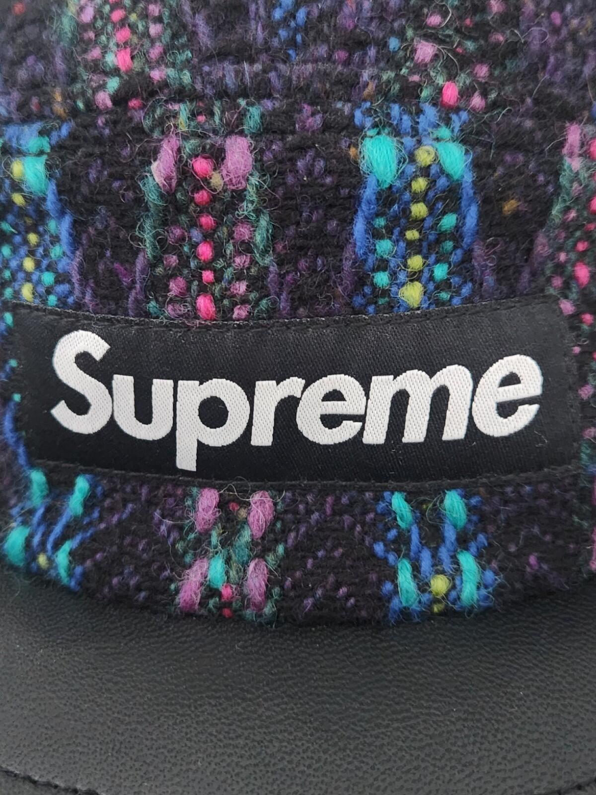 FW13 Supreme Diamond Magee Tweed camp cap Wool Leather Hat box logo vintage 2013