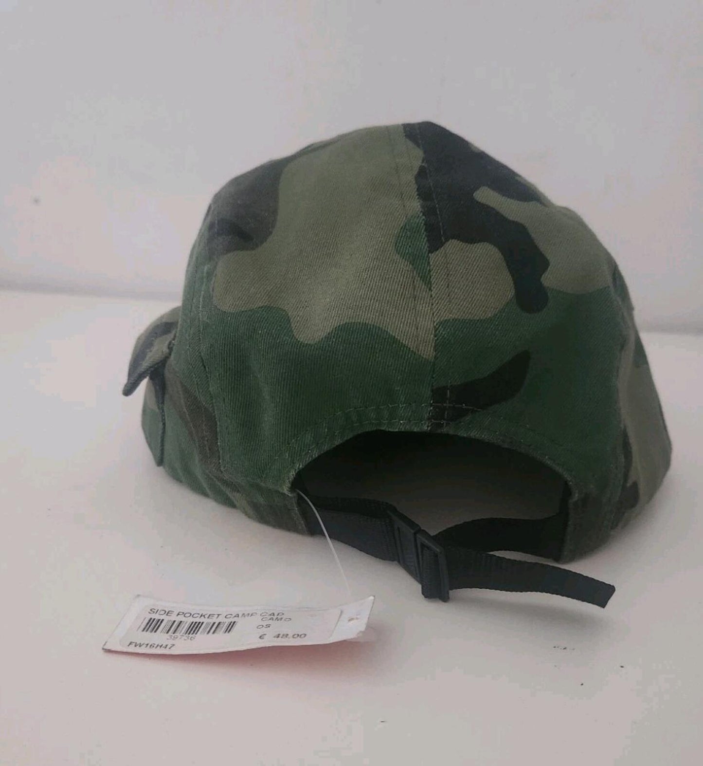 FW16 Supreme Side Pocket Camp Cap Camo Woodland