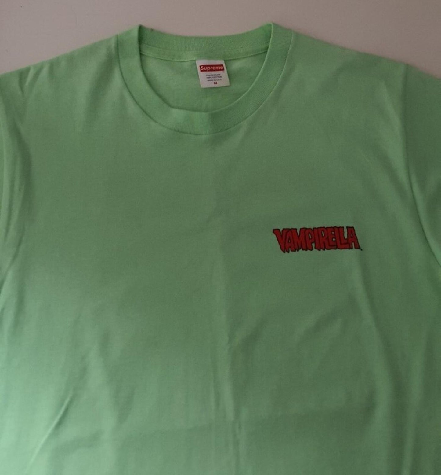 SS17 Supreme Vampirella Card tee M medium light green lime t-shirt