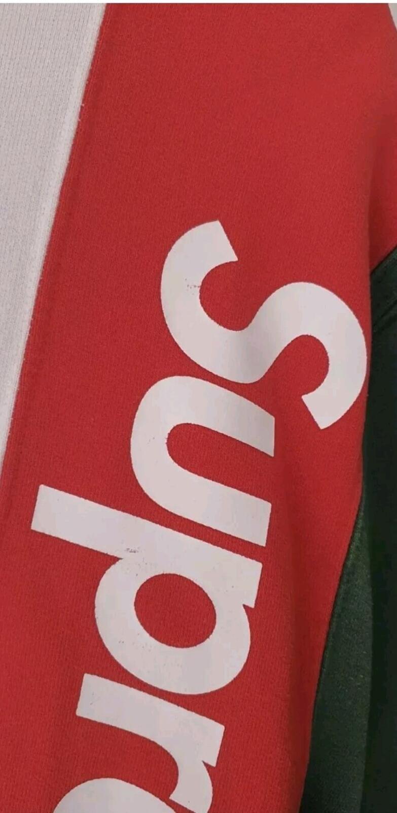 SS16 Supreme Panelled Crewneck size L large white sweatshirt Jumper