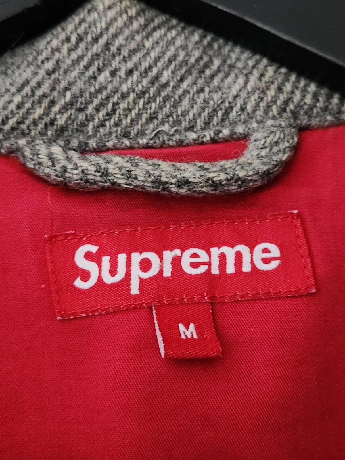 FW10 Supreme Woolrich Wool Coat  size M Medium Grey Red Jacket Vintage 2010 Rare