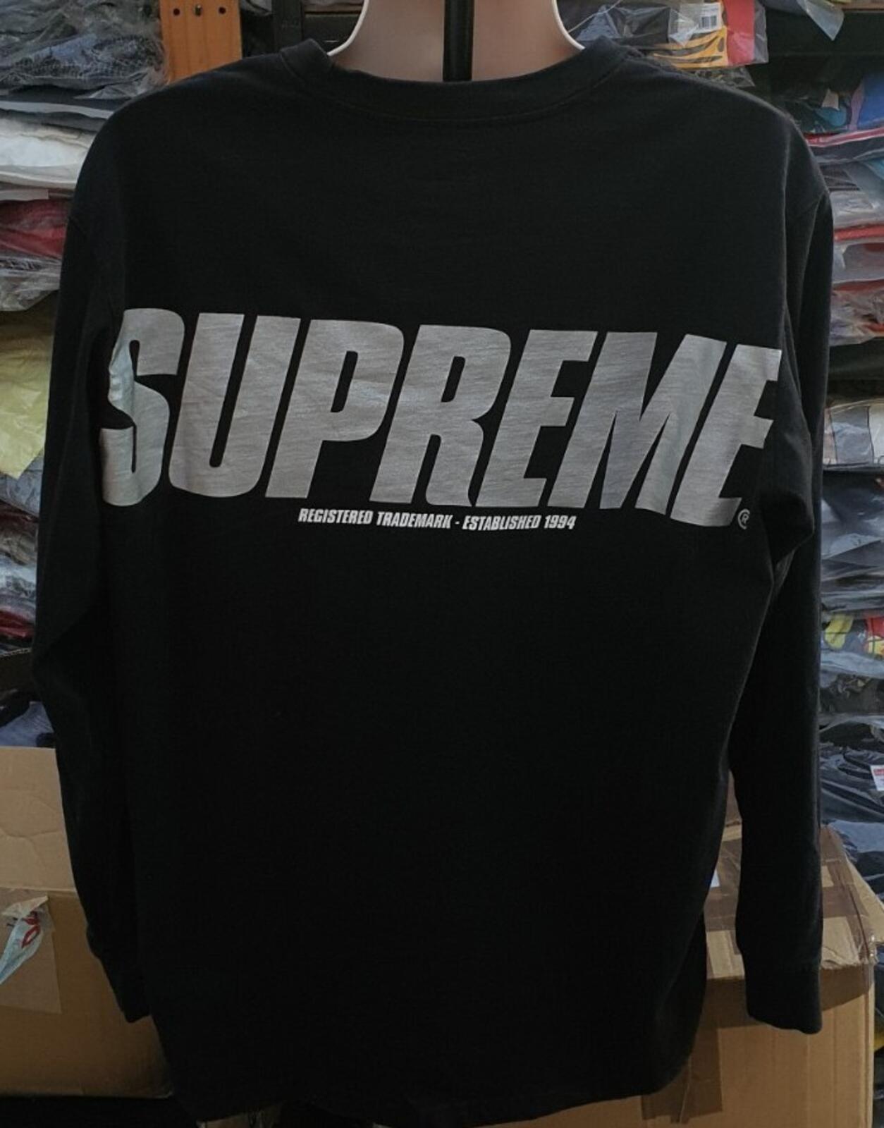 FW20 Supreme Trademark L/S Top Tee Black Size XL