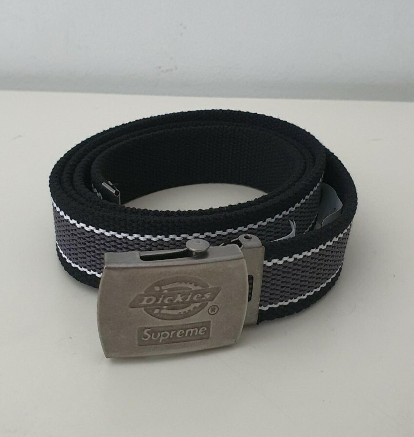 SS22 Supreme ® / Dickies ® Stripe Webbing Belt black New