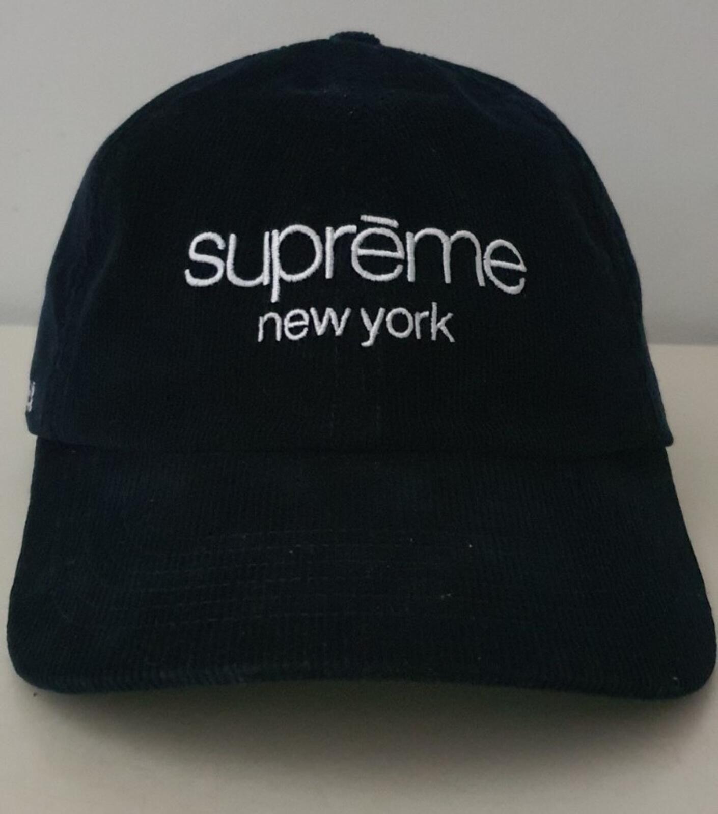 FW21 Supreme GORETEX corduroy Classic Logo 6-panel navy Cap water resistant hat