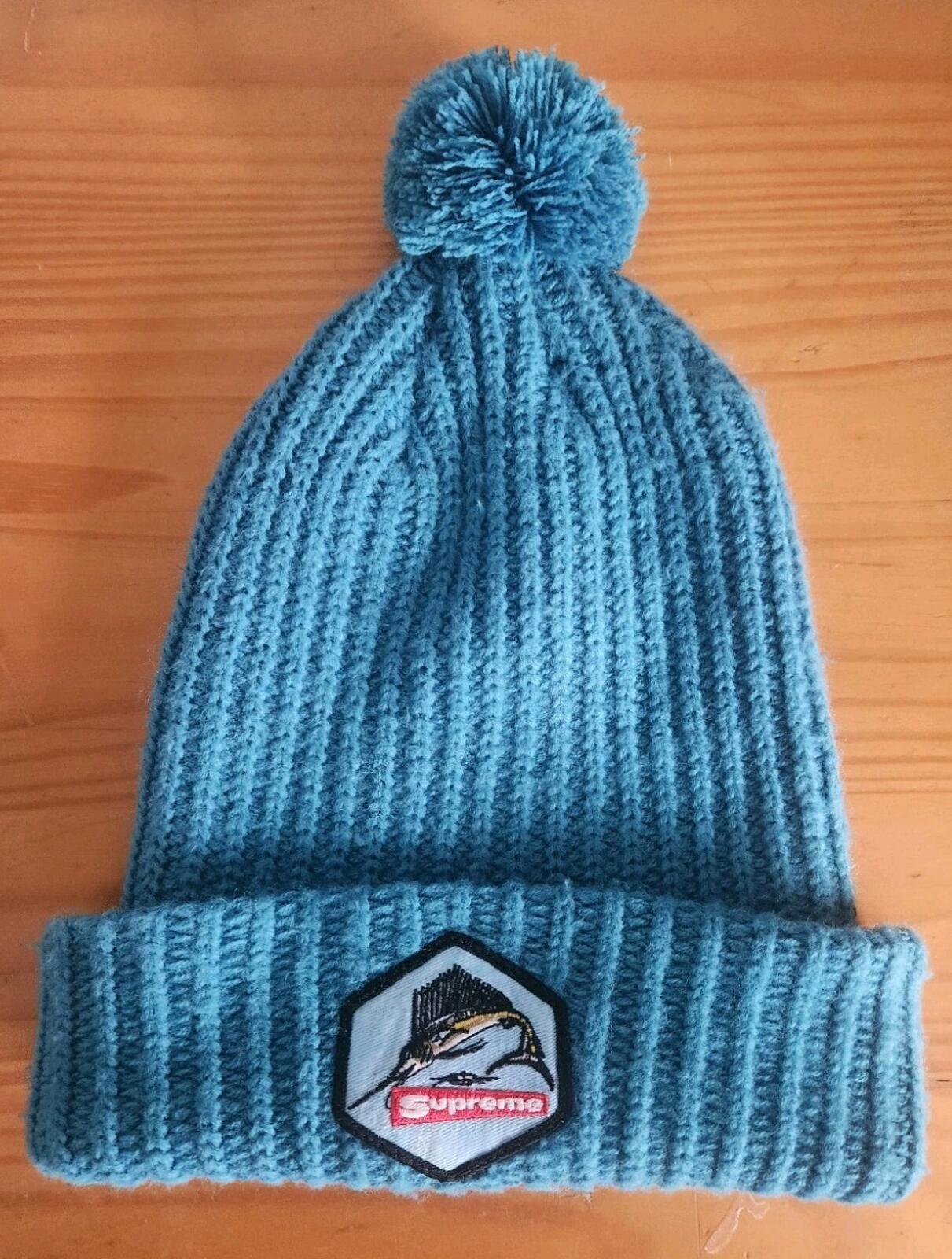 FW11 Supreme Marlin Patch Beanie vintage 2011 hat blue teal turquoise swordfish