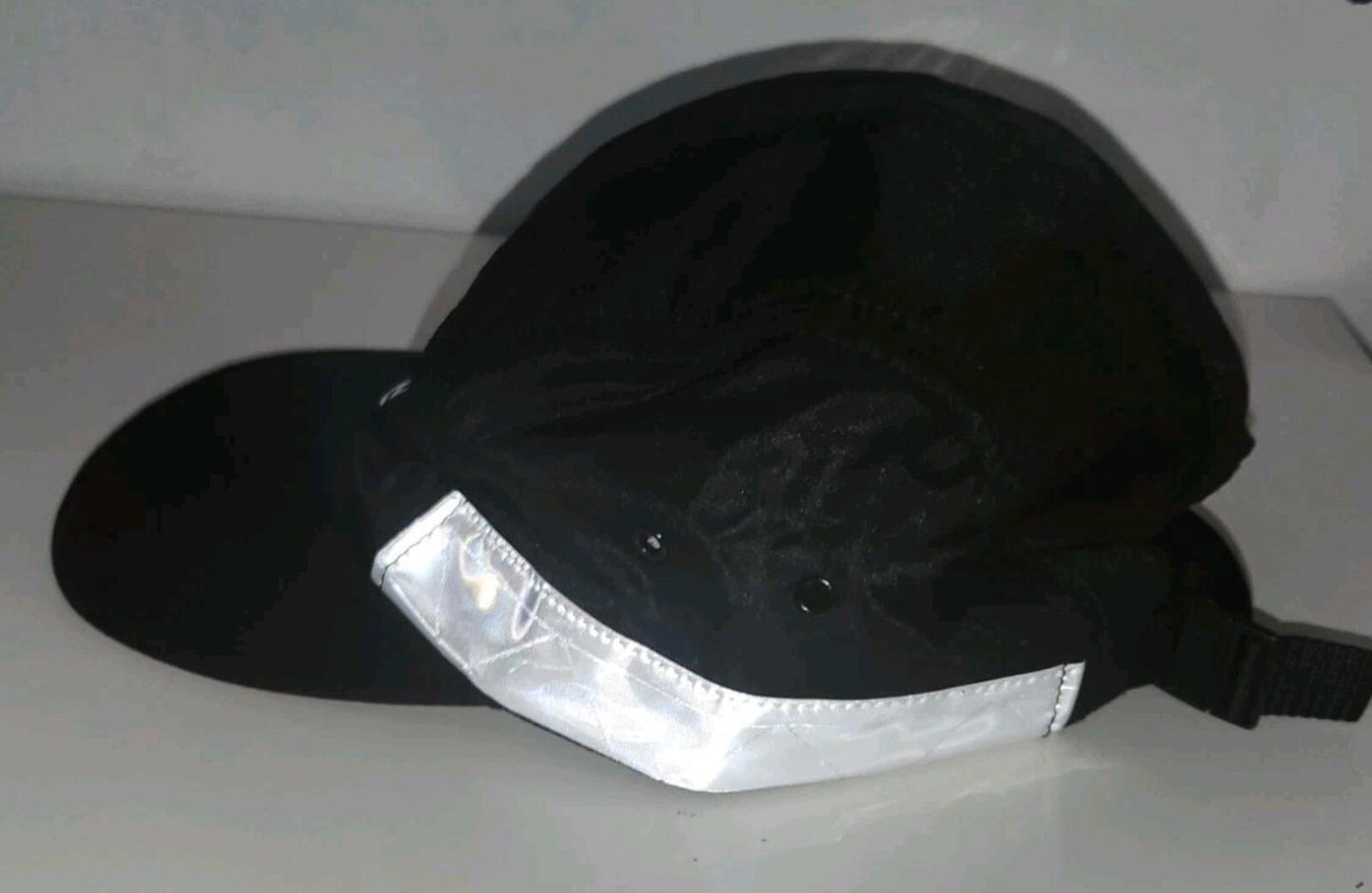 SS14 Supreme Reflective Stripe Camp Cap Black Hat Box logo Made In U.S.A