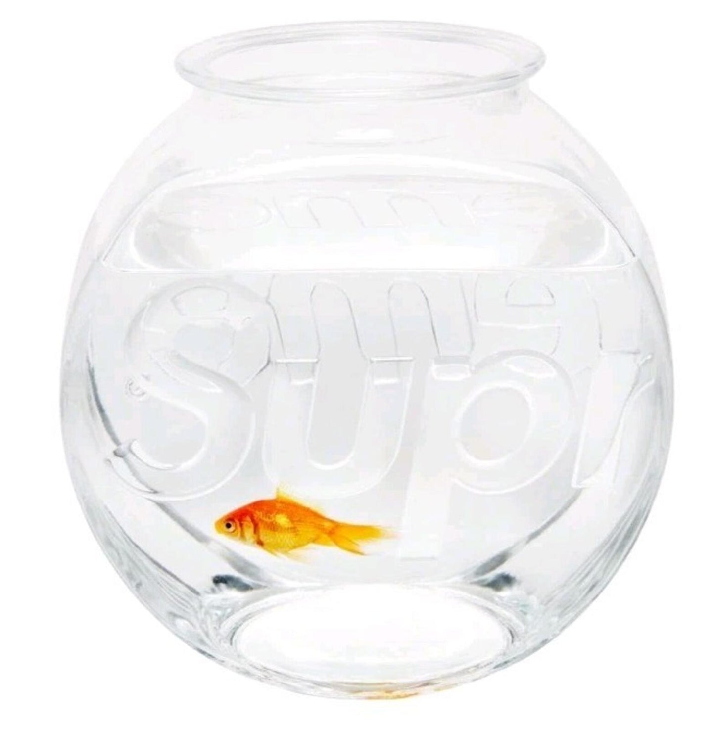 FW20 Supreme Fish Bowl Klar 1,1-Gallonen-Glas mit geprägtem Logo-Accessoire Aquarium