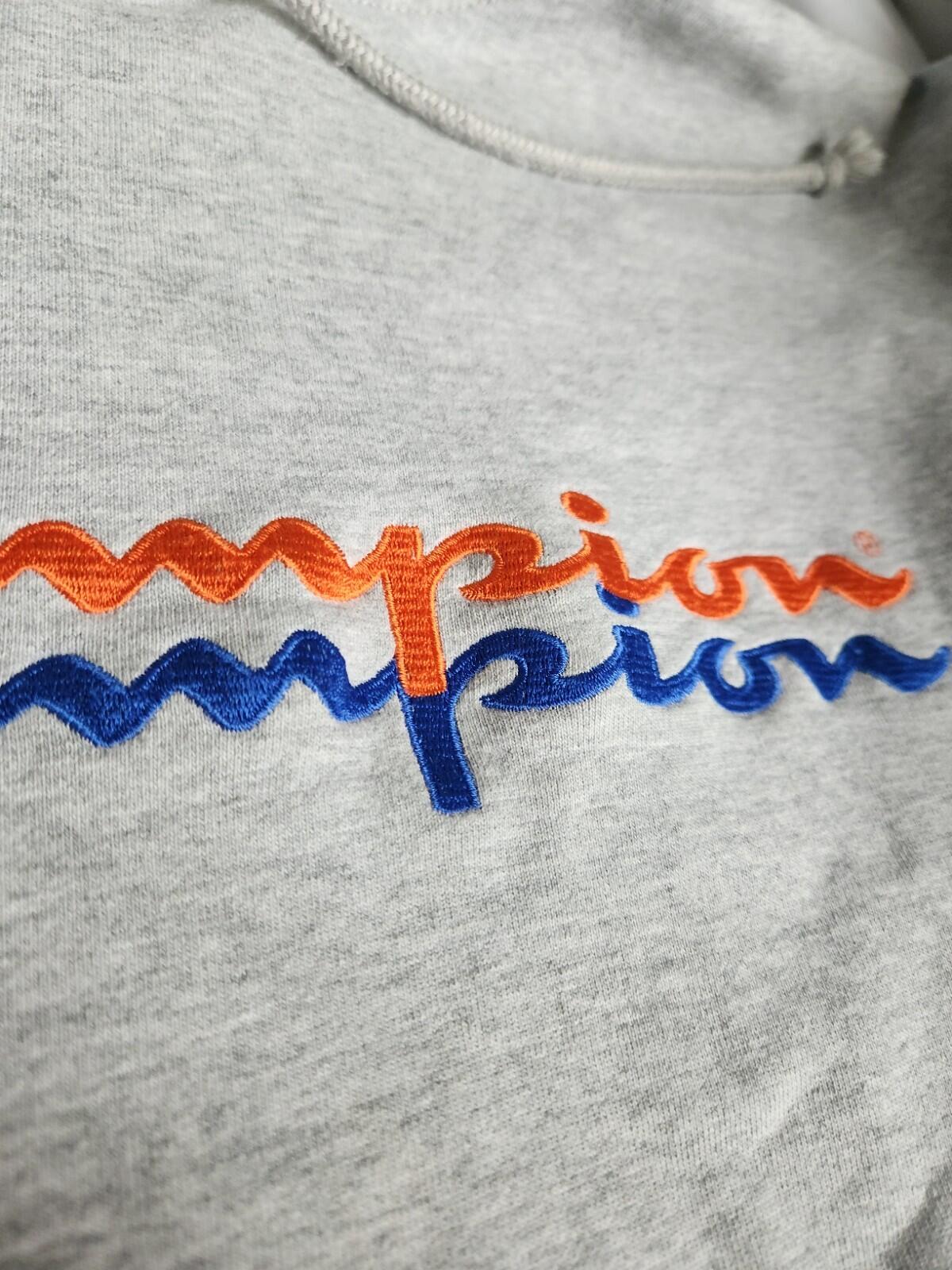 FW15 Supreme x Champion hooded sweatshirt size M Medium hoodie heather grey Rare