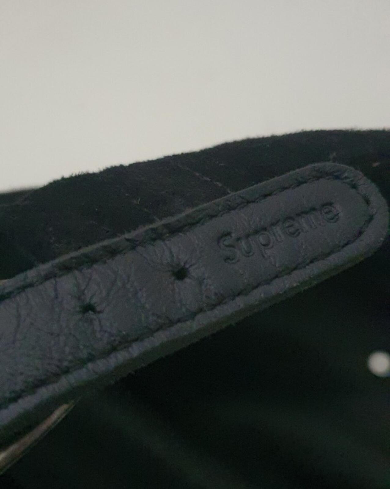 SS18 Supreme Suede Camp Cap Black Leather Hat Box Logo