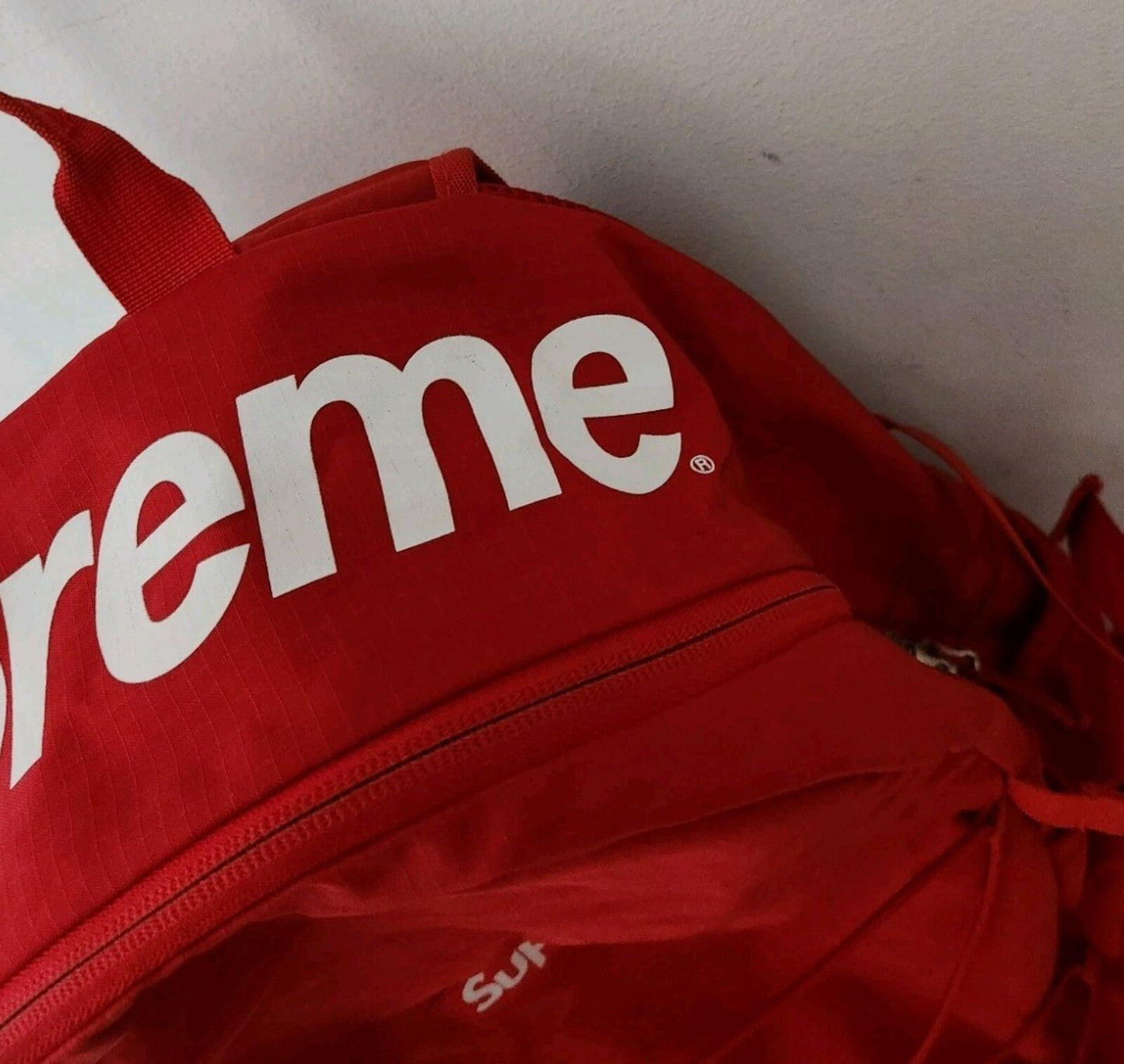 SS16 Supreme red backpack box logo Bag Rare Cordura Fabric