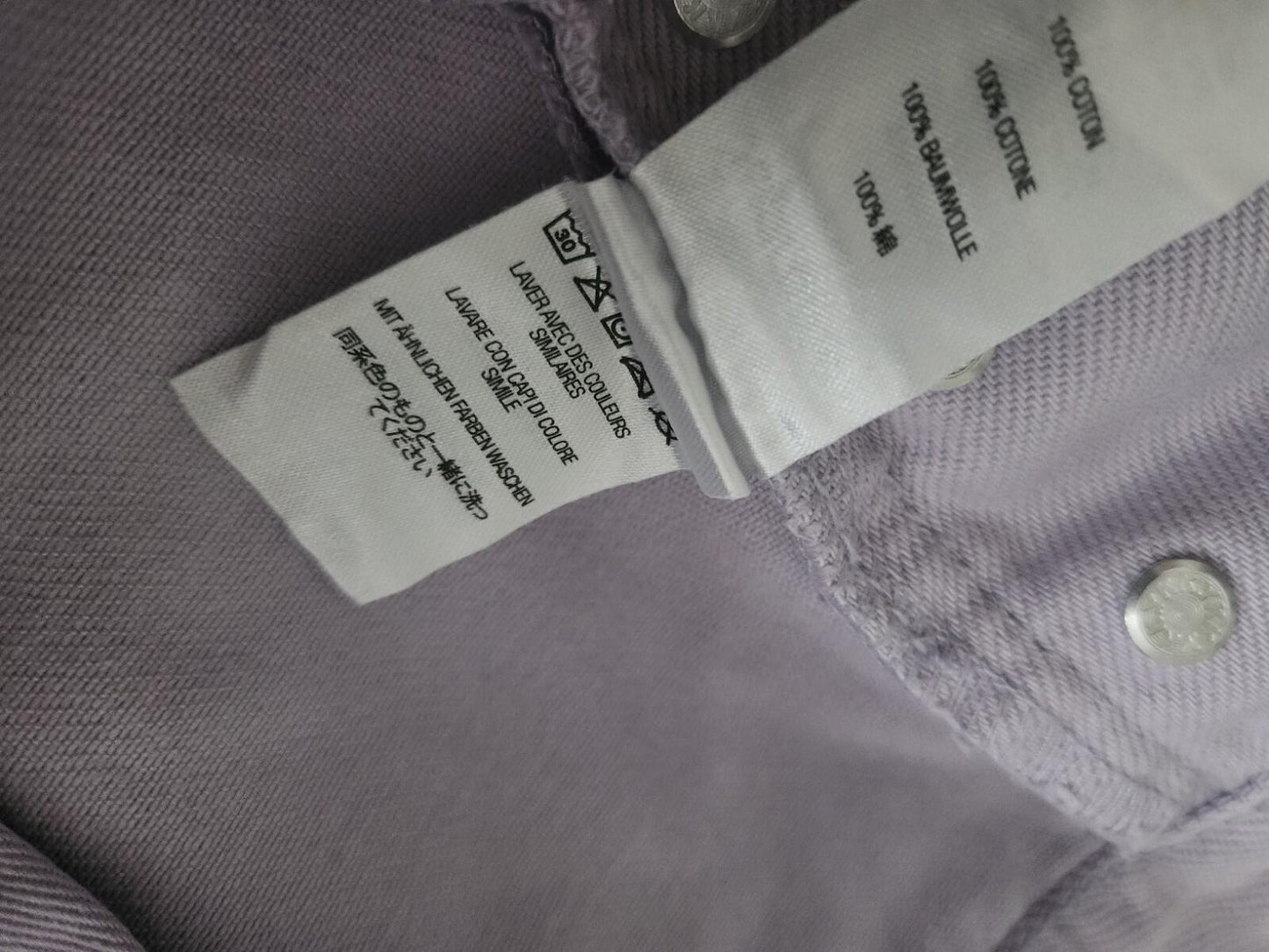 FS22 Supreme Regular Jeans 32 W32 L32 lavendelfarbene Hose Enzymwäsche 13 oz Denim