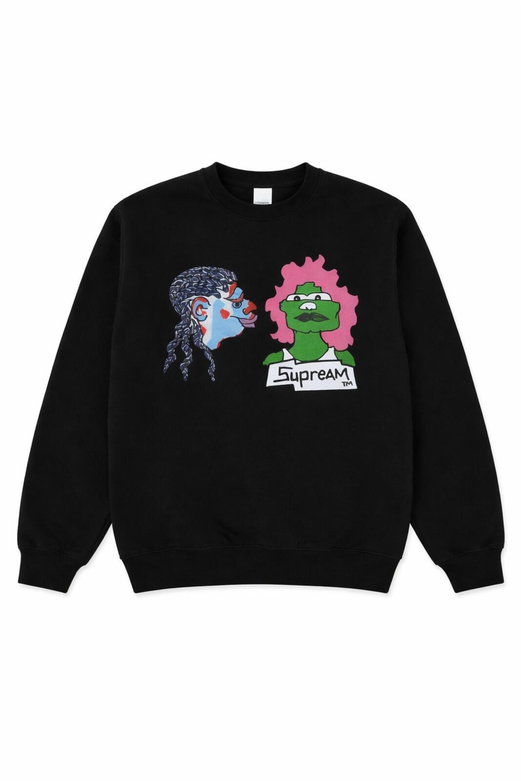 FW17 Supreme Gonz Heads Crewneck Black Size L