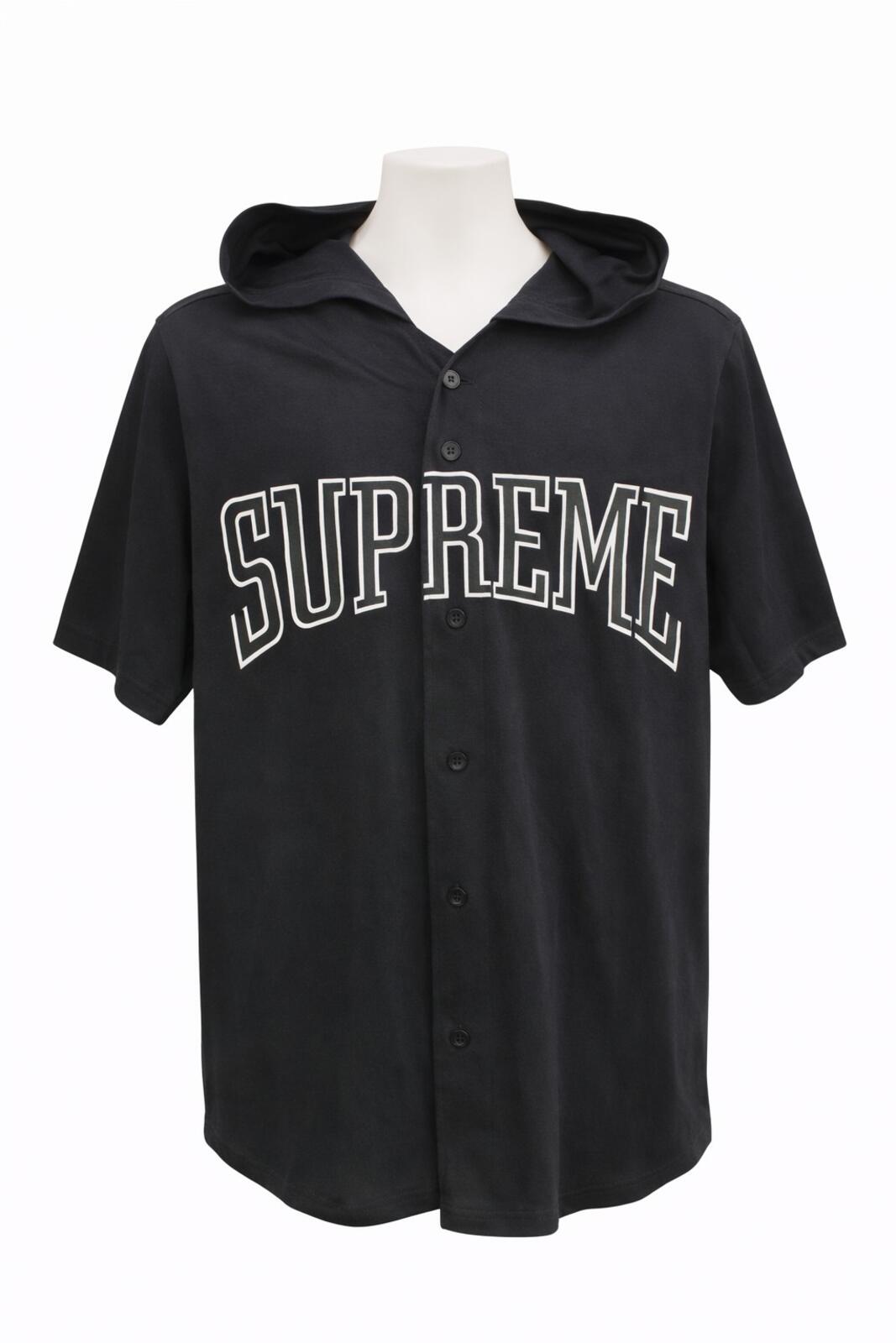 Sudadera con capucha de béisbol Supreme SS16 negra talla M