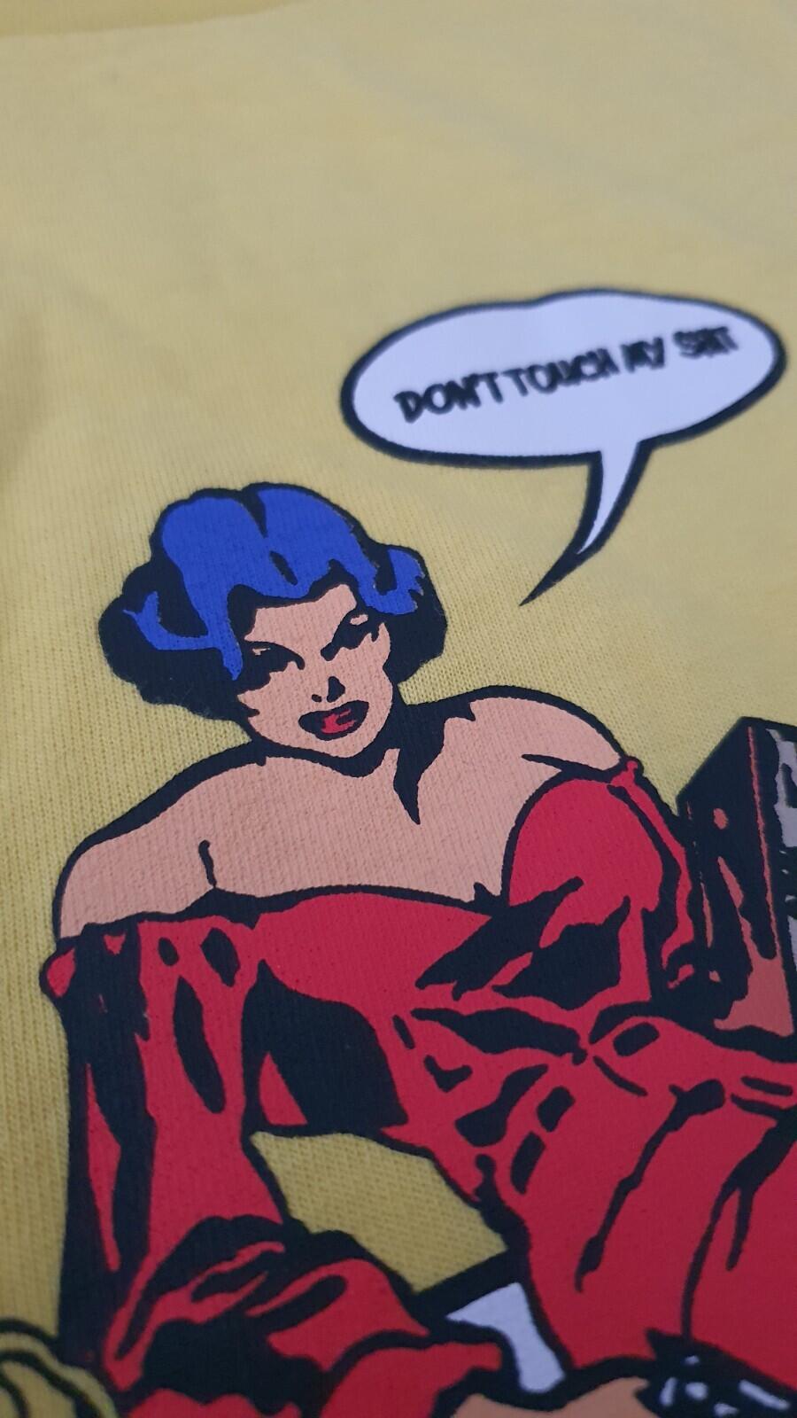 SS08 Supreme Don't Touch My S HIT Tee Amarillo Talla M