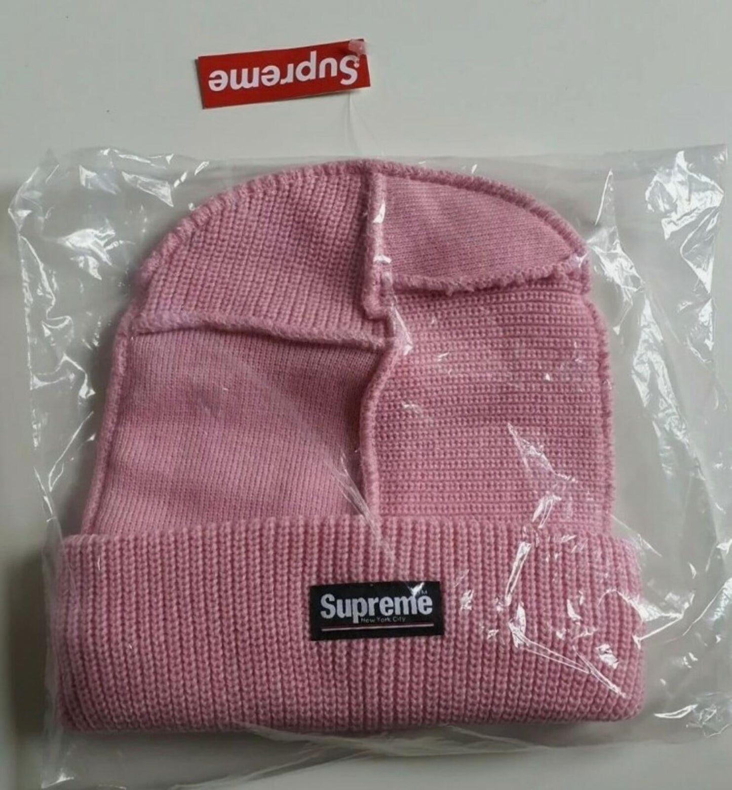 FW20 Supreme Paneled Seam pink beanie New with tag Unopened Hat
