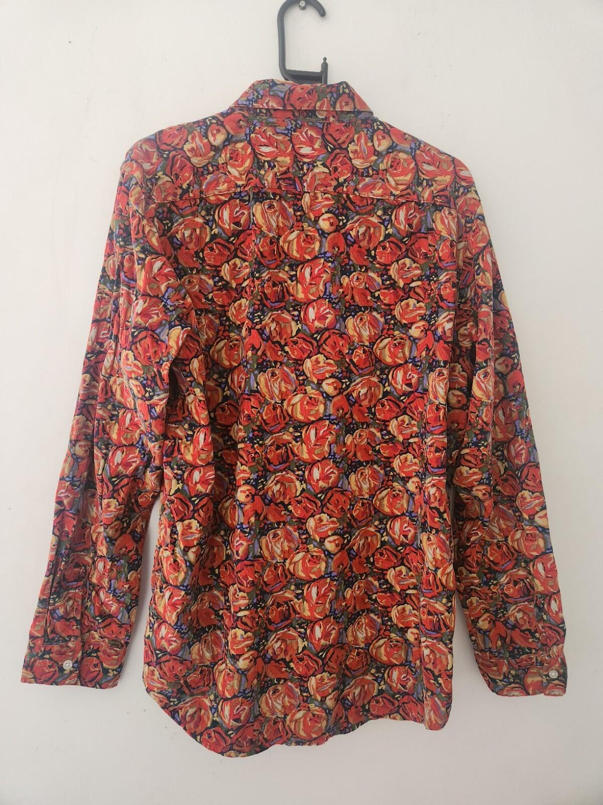 FW18 Supreme Roses Corduroy Shirt Size L Large Button Up Long Sleeve Floral