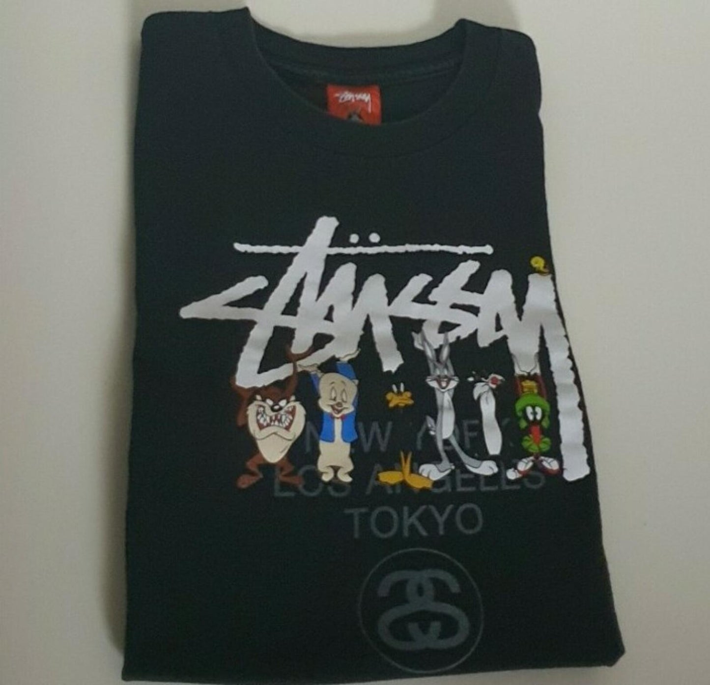 SS14 Stussy Kids Looney Tunes schwarzes T-Shirt Gr. L für Jungen und Mädchen Vintage 2014