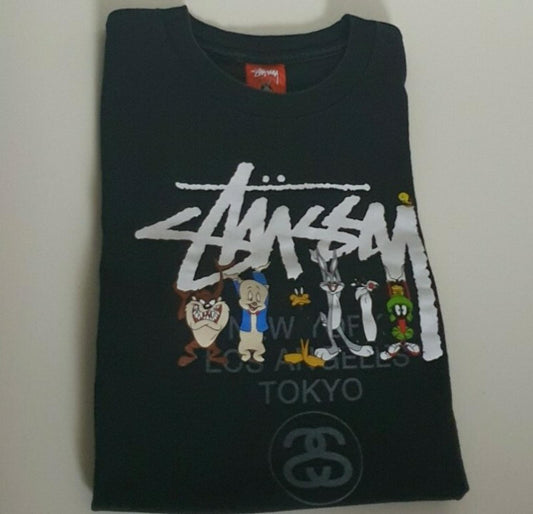 SS14 Stussy Kids Looney Tunes schwarzes T-Shirt Gr. L für Jungen und Mädchen Vintage 2014