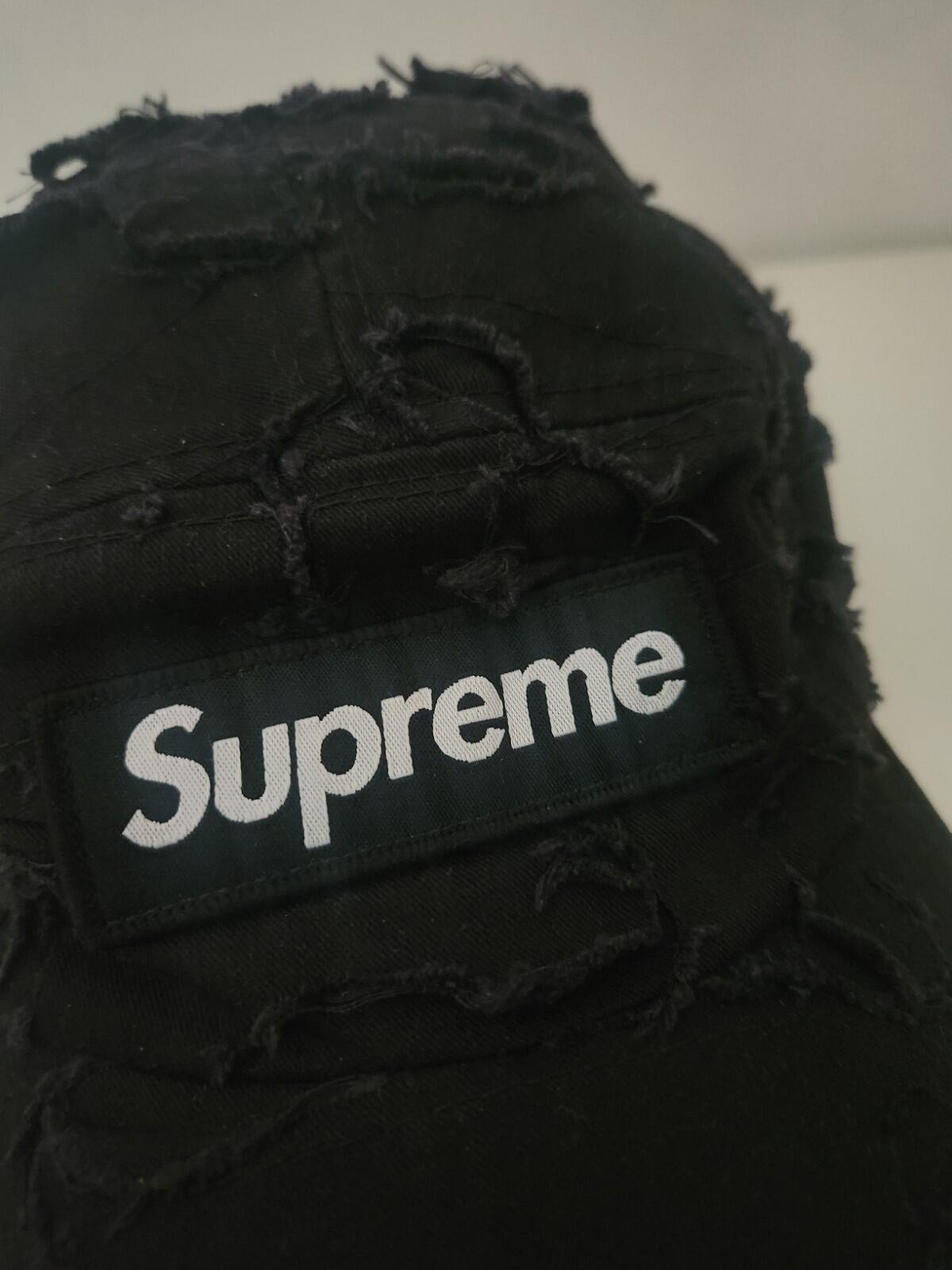 FW22 Supreme x Griffin Camp Cap Black Box logo Cotton Hat