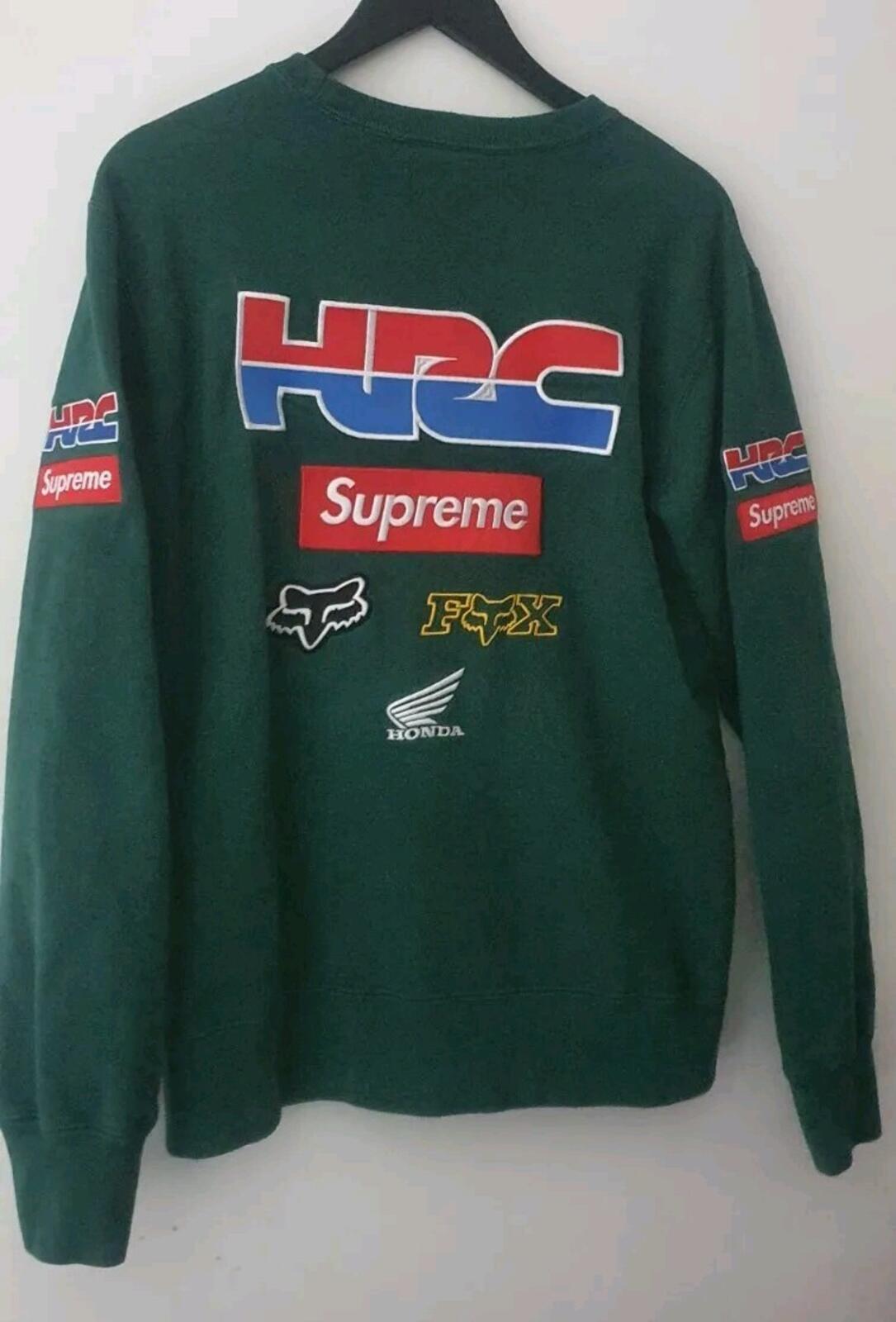 FW19 Supreme x Fox Racing Sweatshirt Dark Green crewneck M medium HRC Jumper