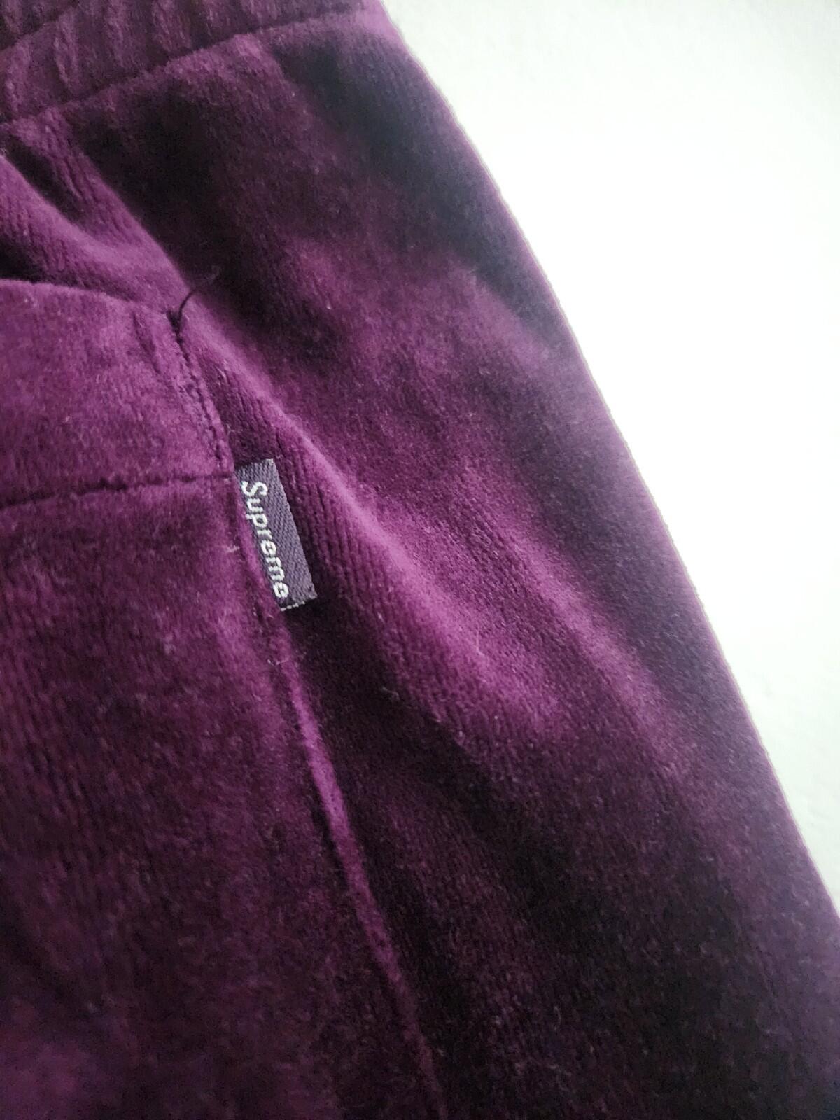 FW17 Supreme Velour Warm Up Pant Deep Purple Size M