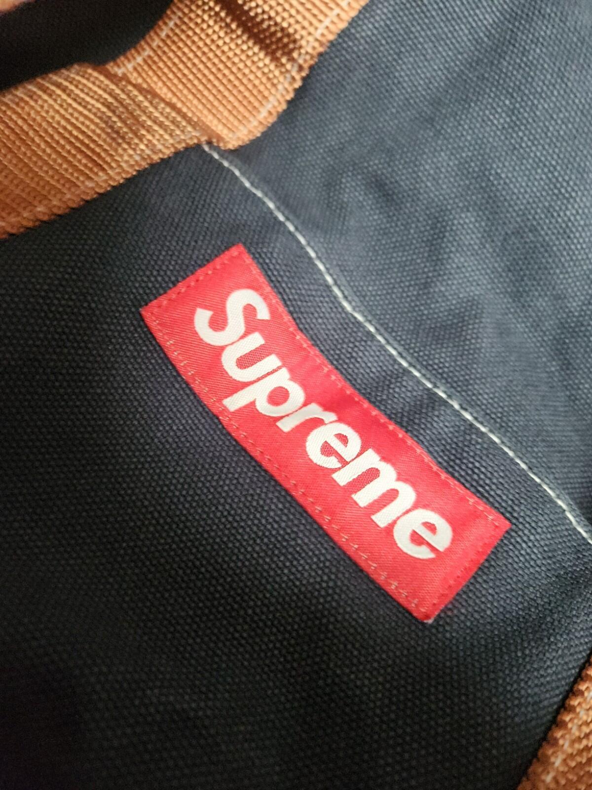 FW20 Supreme Canvas Tragetasche Rotes Box-Logo, BLAU GEFÄRBT