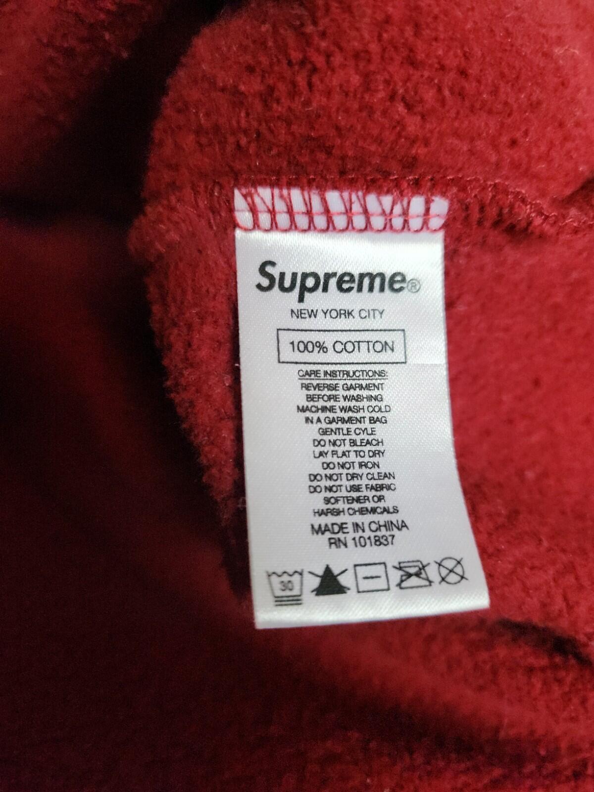 FW19 Supreme Rhinestone Script hooded sweatshirt size M medium hoodie cardinal