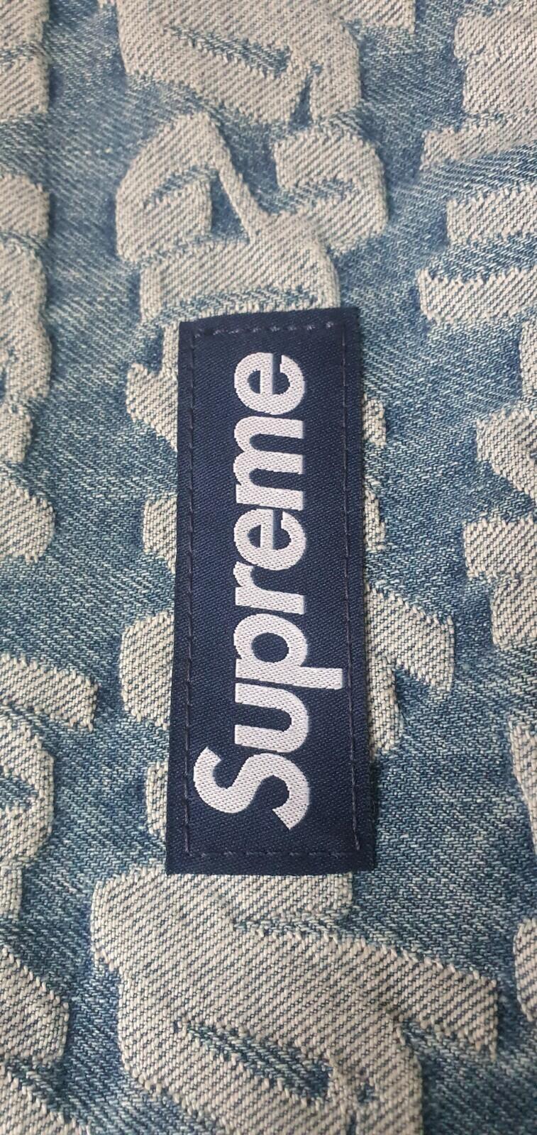 SS22 Supreme Fat Tip Jacquard Denim Bauchtasche Blau Schulter Bauchtasche 3L