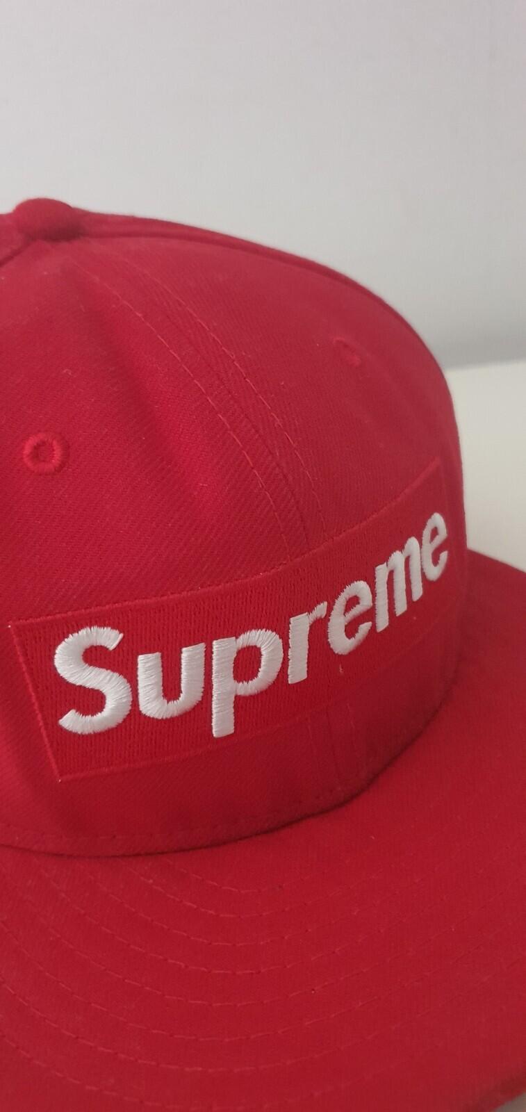 FW13 Supreme GORE-TEX Box Logo New Era Cap Wasserdicht Rot Größe 7 1/4