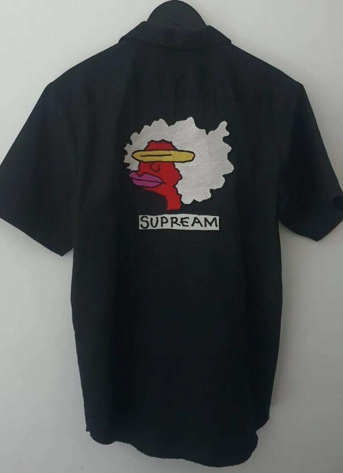 FW17 Supreme Gonz Ramm S/S Work Shirt Size M medium Mark Gonzales Supream Black