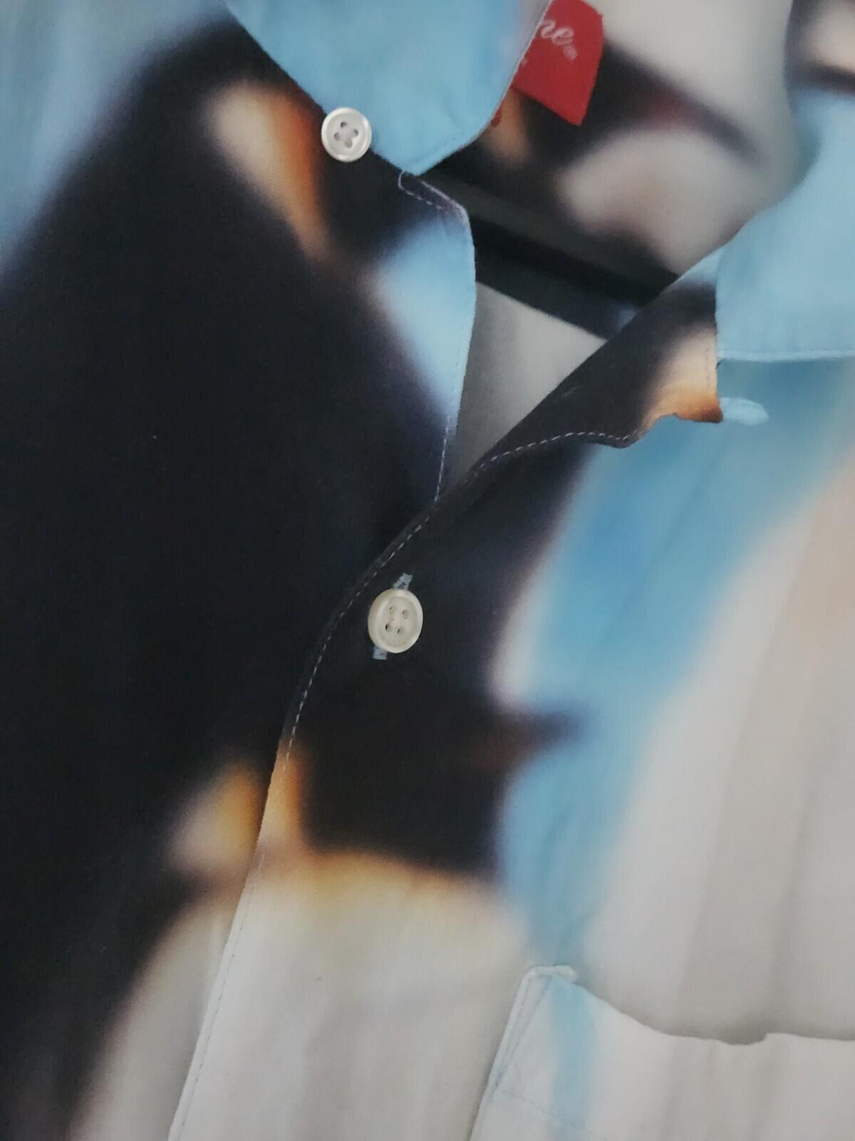 FW20 Supreme Penguin Rayon S/S Shirt Blue Size M