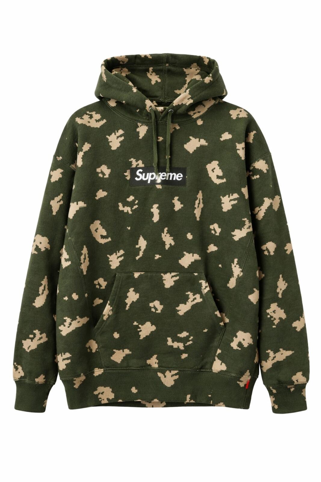 FW21 Supreme Box Logo Hooded Sweatshirt Olive Russian Camo Size L