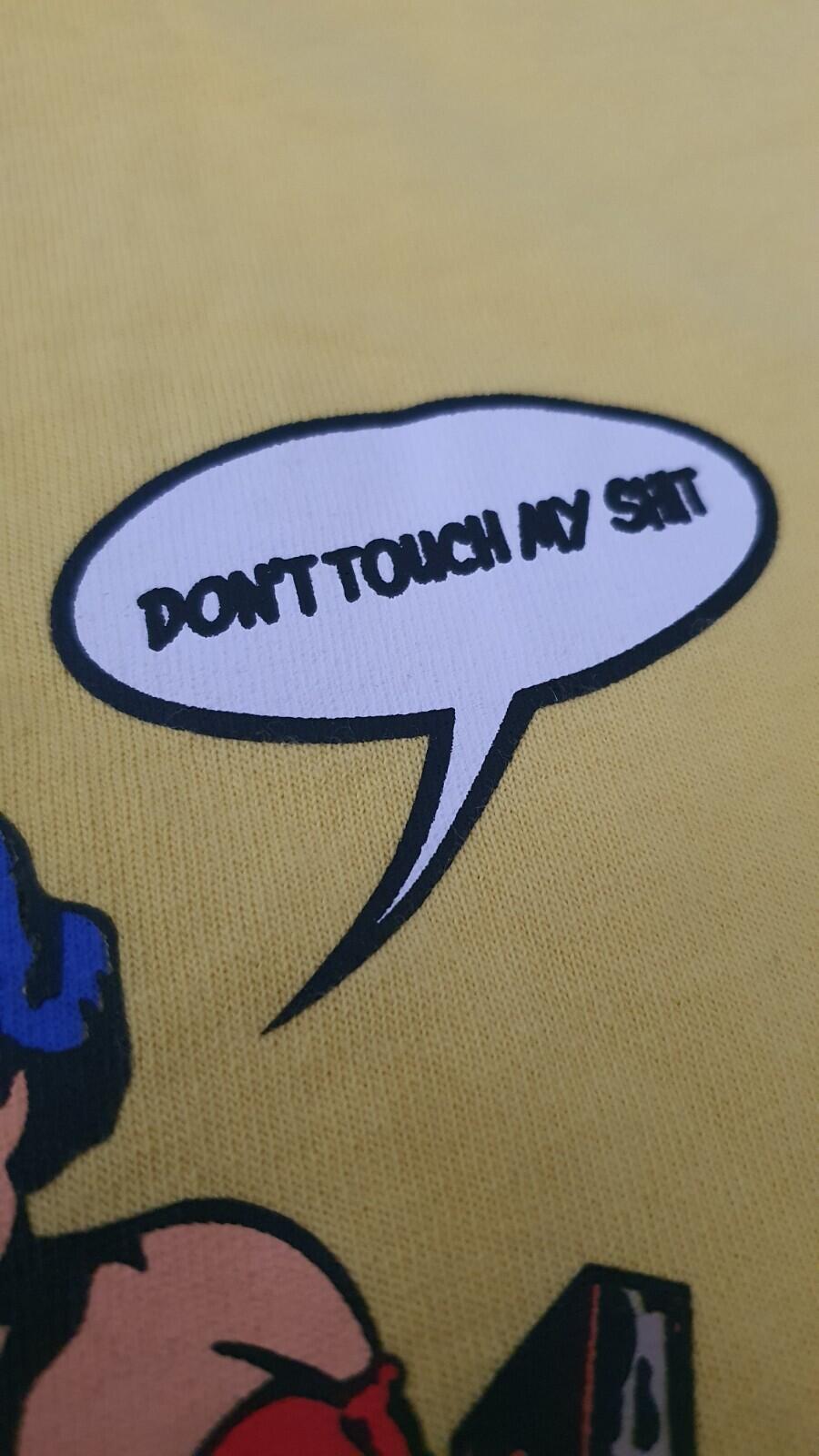 SS08 Supreme Don't Touch My S HIT Tee Amarillo Talla M