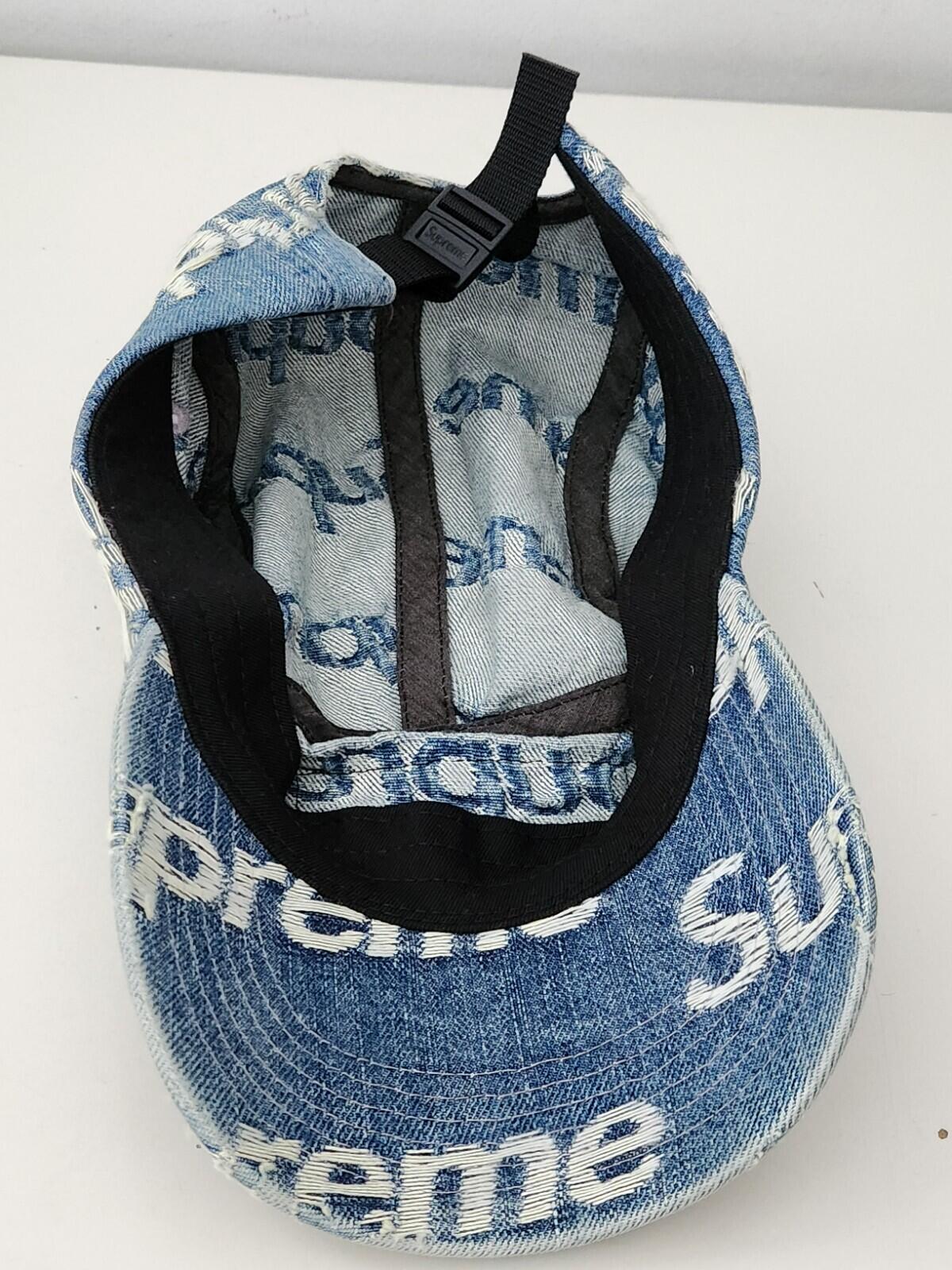 SS21 Supreme Frayed Logos Denim Camp Blue
