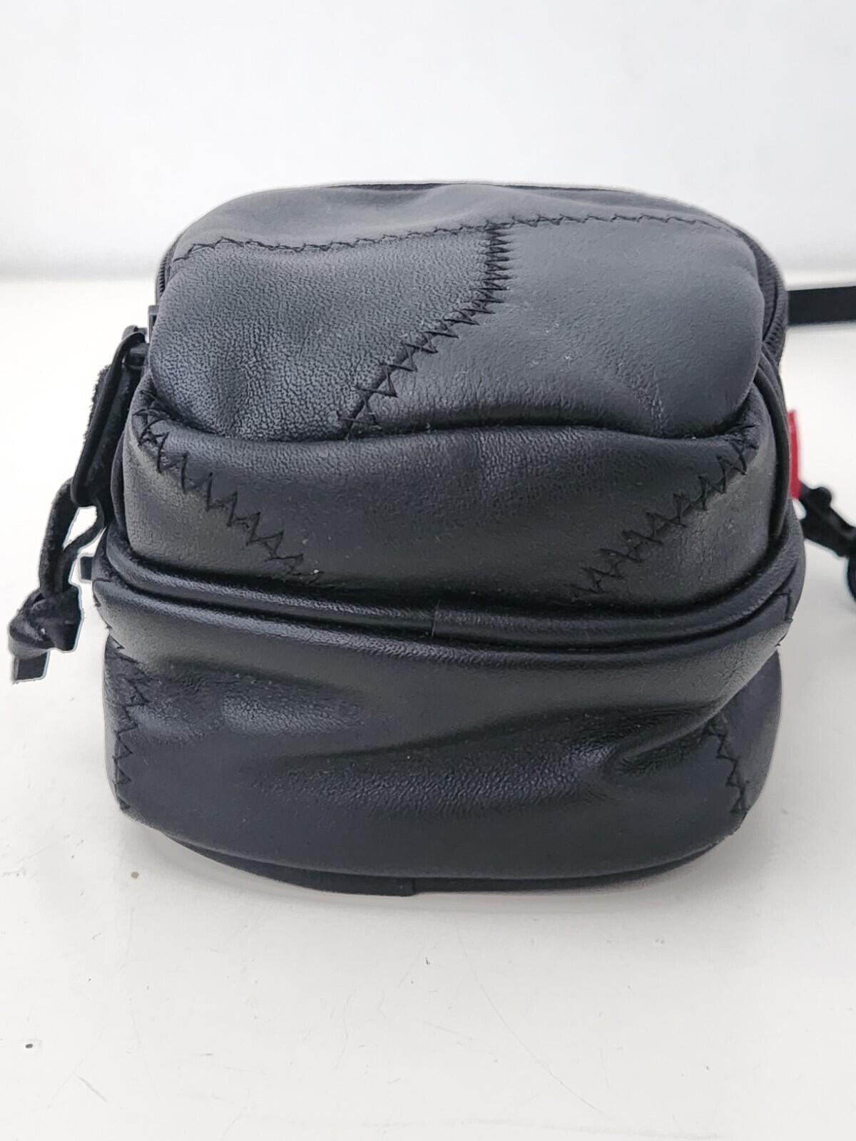 FW19 Supreme Patchwork Cowhide Leather black shoulder bag