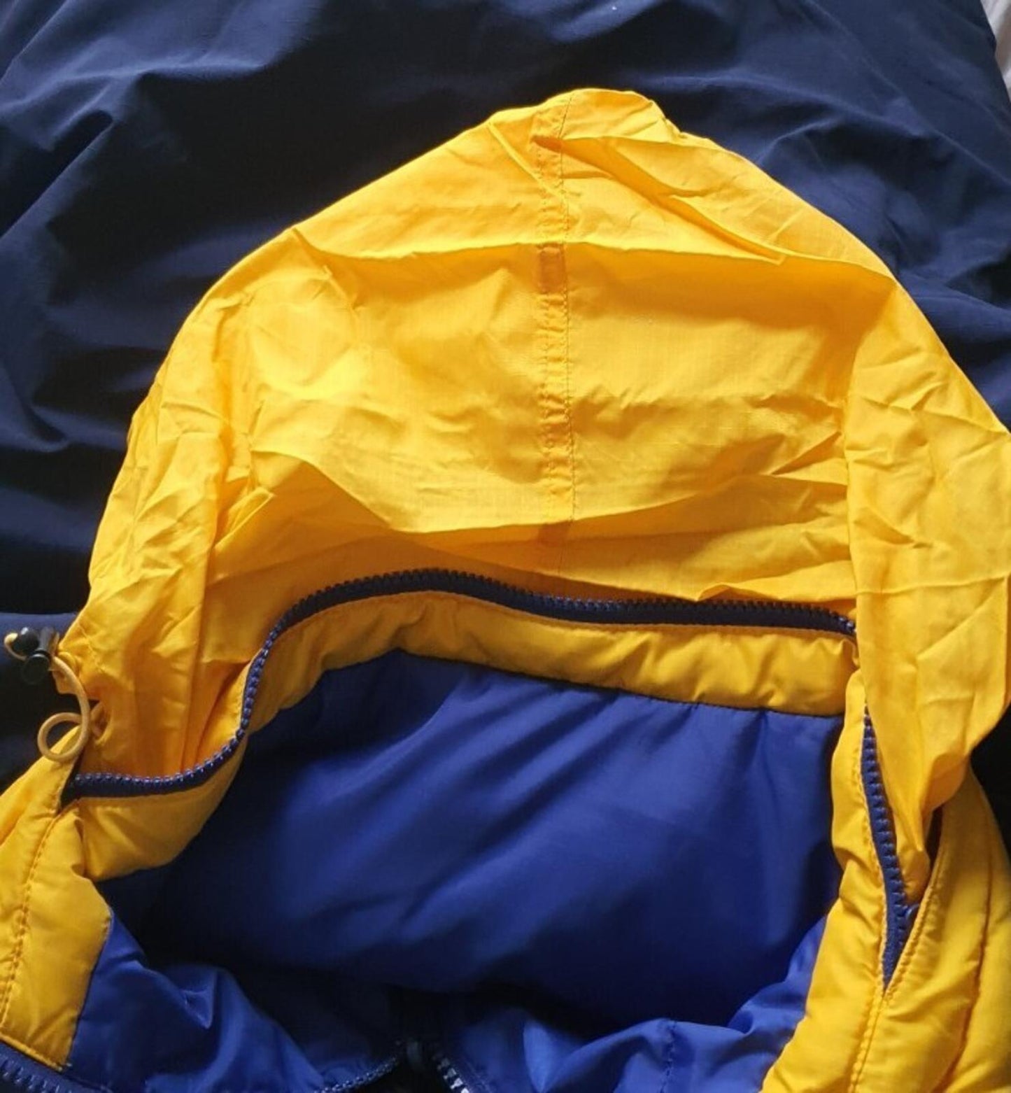 FW14 Supreme reversible Puffy Jacket yellow blue XL duck down puffer Vintage